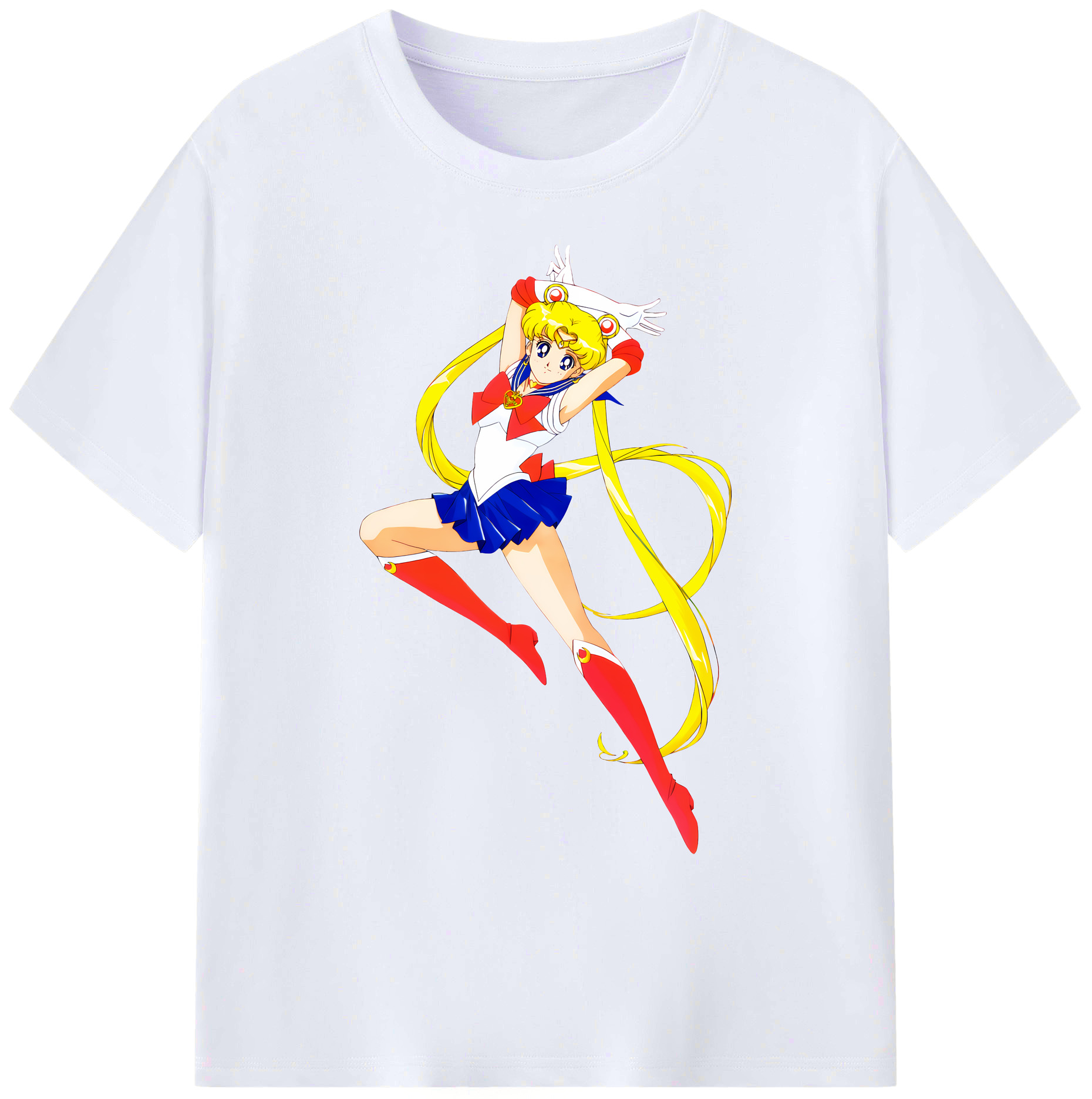 （画像用） 美少女戦士セーラームーン 月野 うさぎ つきの うさぎ Sailor Moon Tsukino Usagi 綿100％ メンズ半袖Tシャツ｜肌触りやわらか＆通気性