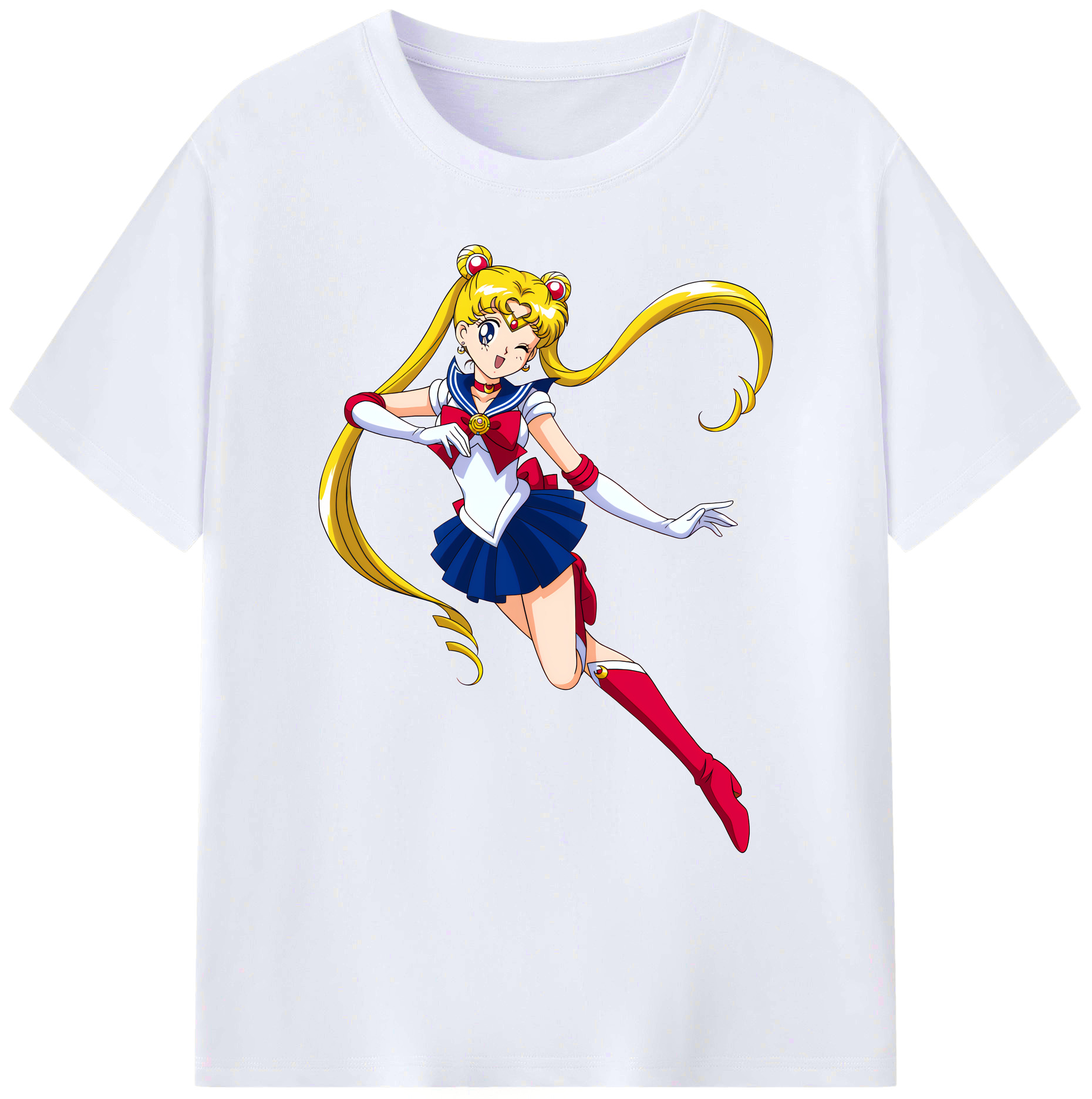 （画像用） 美少女戦士セーラームーン 月野 うさぎ つきの うさぎ Sailor Moon Tsukino Usagi 綿100％ メンズ半袖Tシャツ｜肌触りやわらか＆通気性