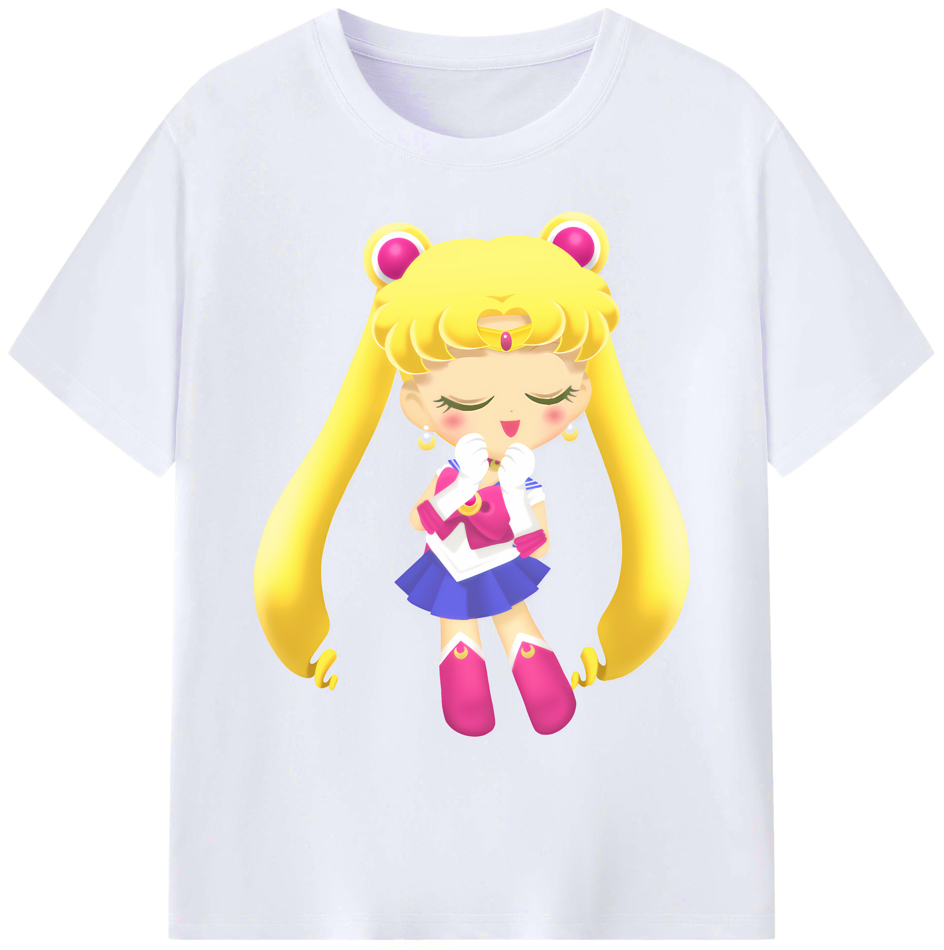 （画像用） 美少女戦士セーラームーン 月野 うさぎ つきの うさぎ Sailor Moon Tsukino Usagi 綿100％ メンズ半袖Tシャツ｜肌触りやわらか＆通気性