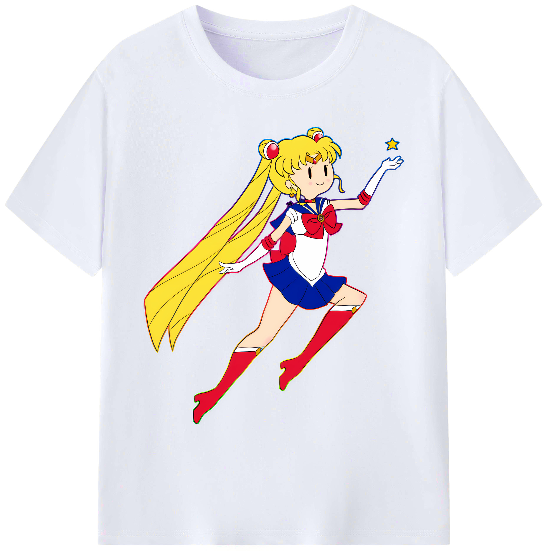 （画像用） 美少女戦士セーラームーン 月野 うさぎ つきの うさぎ Sailor Moon Tsukino Usagi 綿100％ メンズ半袖Tシャツ｜肌触りやわらか＆通気性