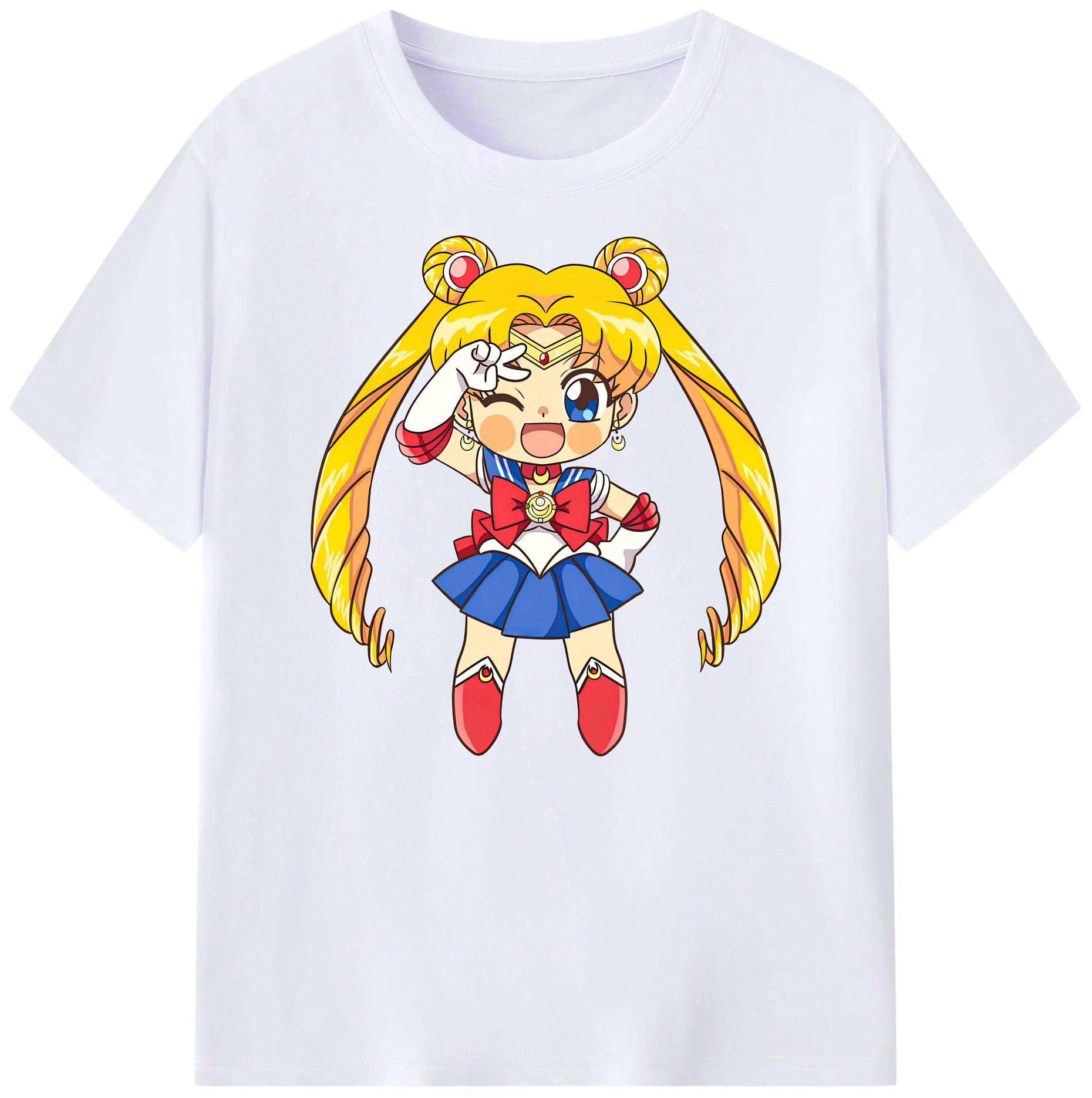 （画像用） 美少女戦士セーラームーン 月野 うさぎ つきの うさぎ Sailor Moon Tsukino Usagi 綿100％ メンズ半袖Tシャツ｜肌触りやわらか＆通気性