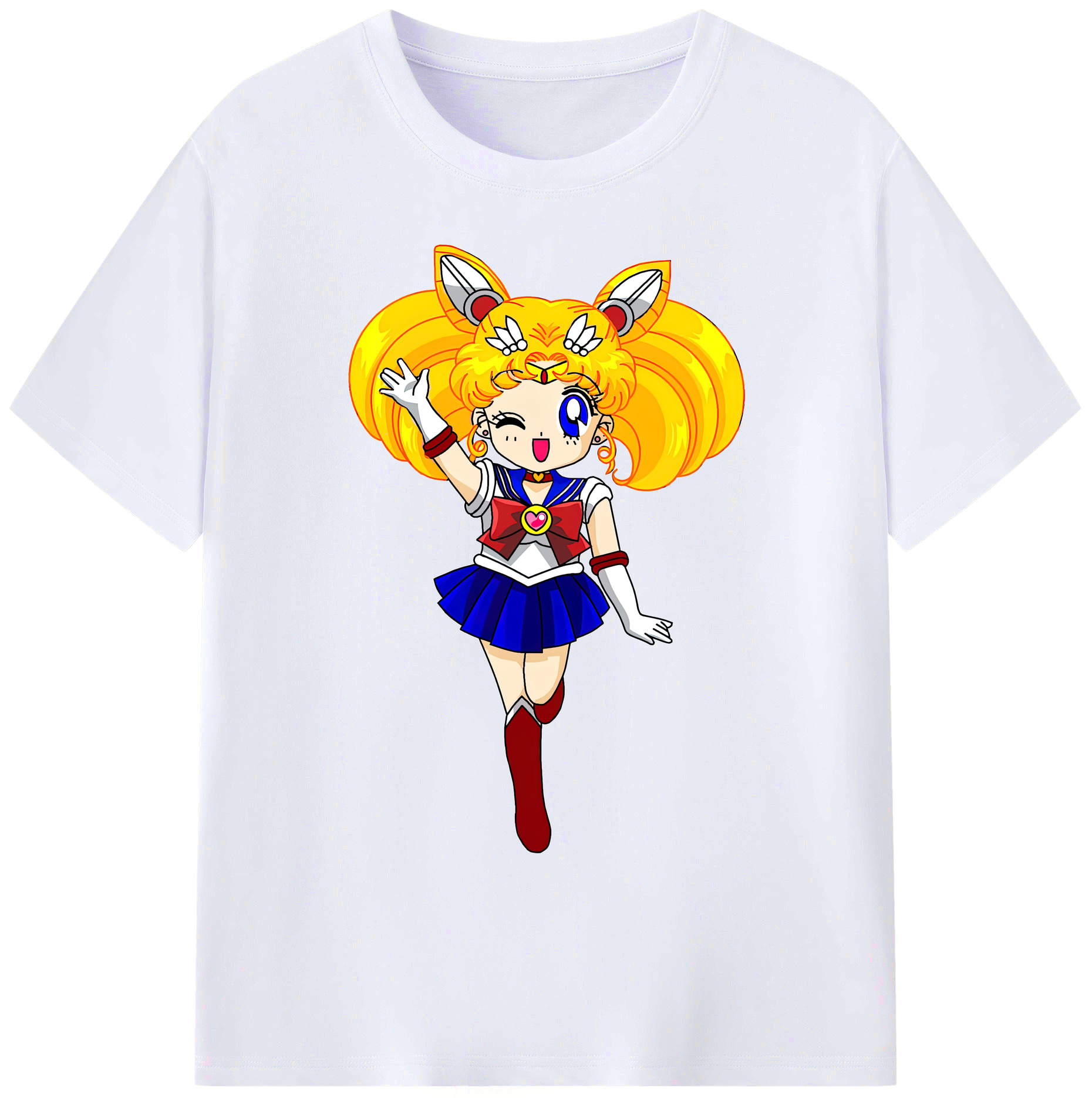 （画像用） 美少女戦士セーラームーン 月野 うさぎ つきの うさぎ Sailor Moon Tsukino Usagi 綿100％ メンズ半袖Tシャツ｜肌触りやわらか＆通気性