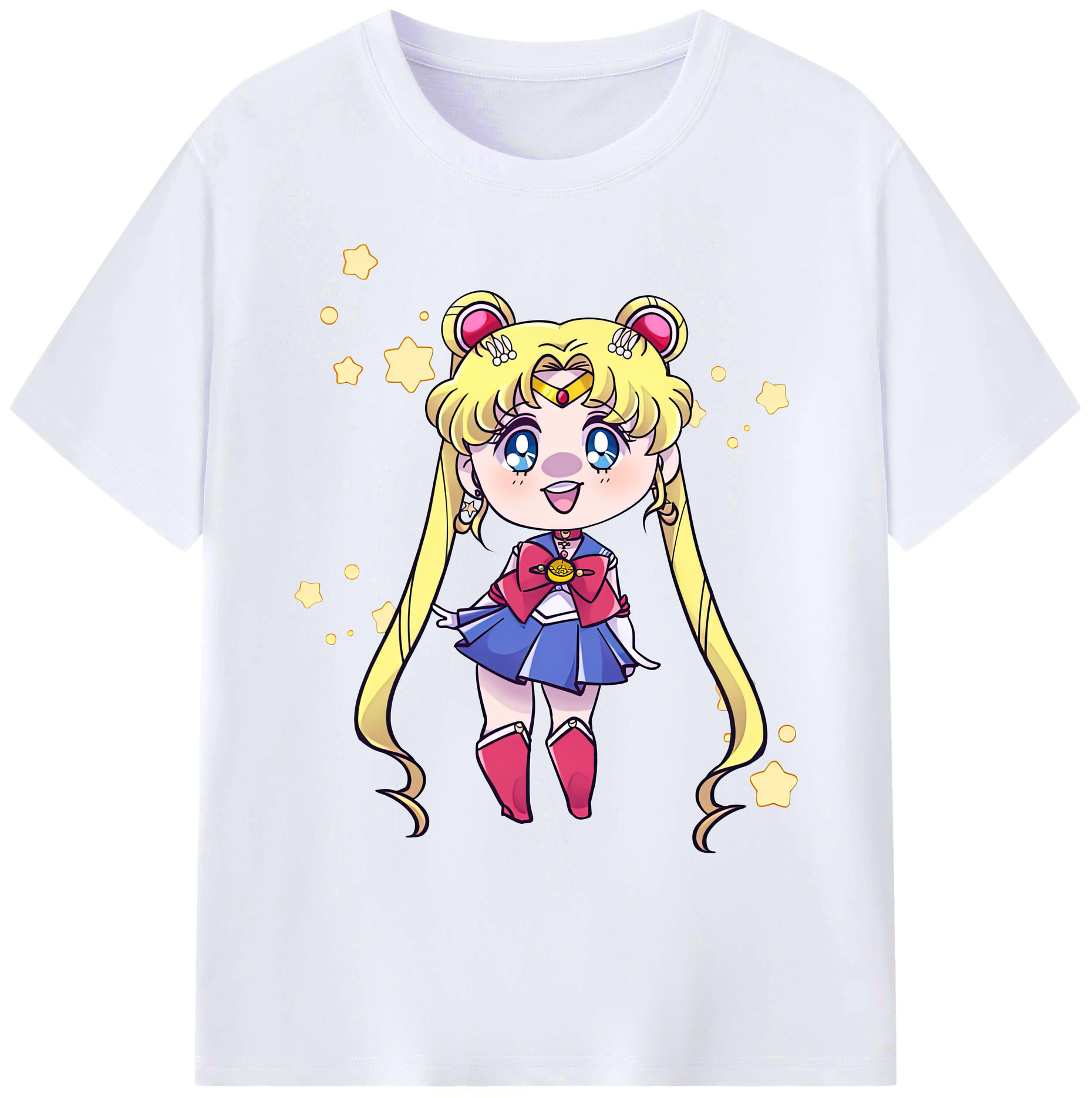 （画像用） 美少女戦士セーラームーン 月野 うさぎ つきの うさぎ Sailor Moon Tsukino Usagi 綿100％ メンズ半袖Tシャツ｜肌触りやわらか＆通気性