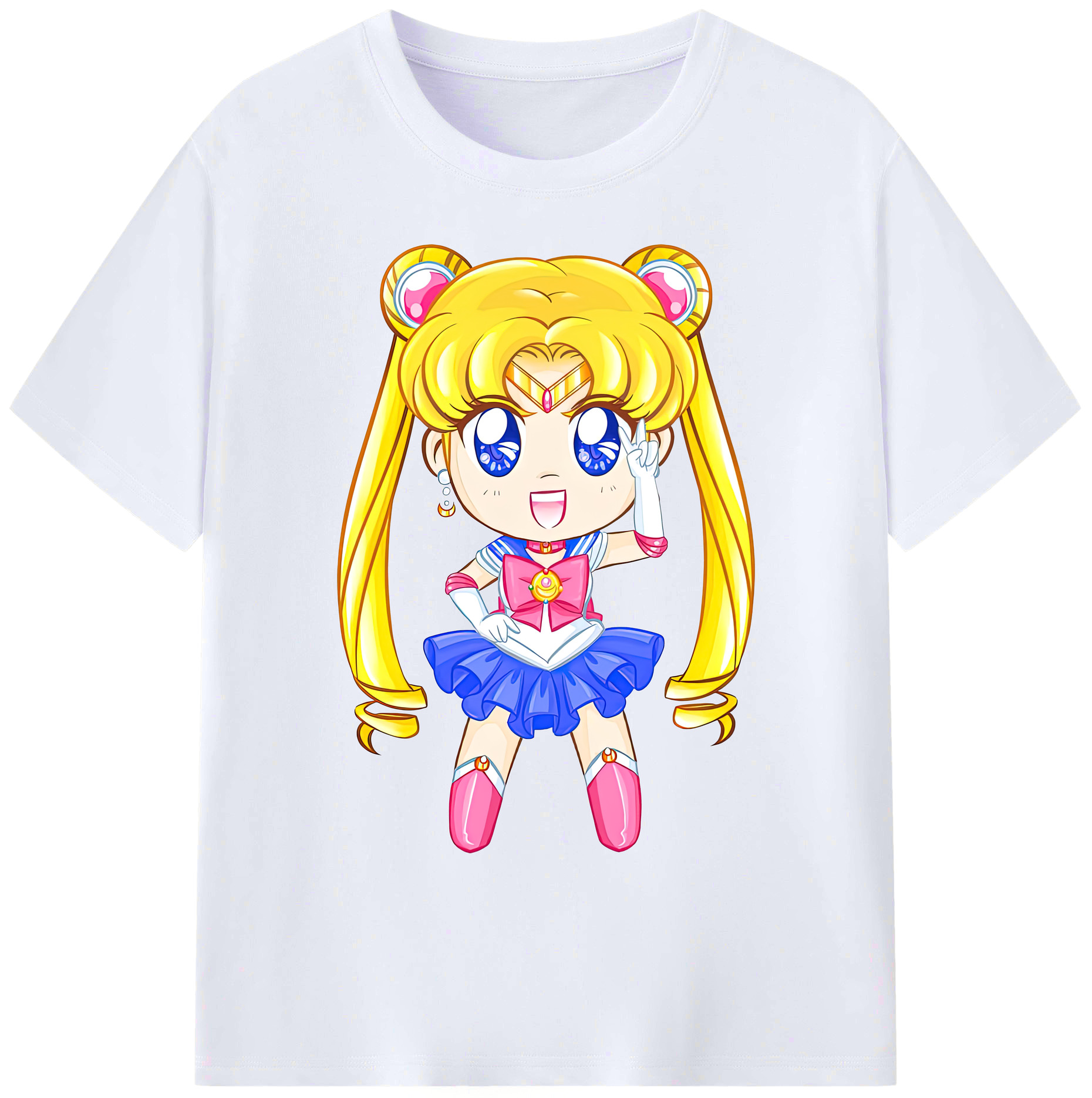 （画像用） 美少女戦士セーラームーン 月野 うさぎ つきの うさぎ Sailor Moon Tsukino Usagi 綿100％ メンズ半袖Tシャツ｜肌触りやわらか＆通気性