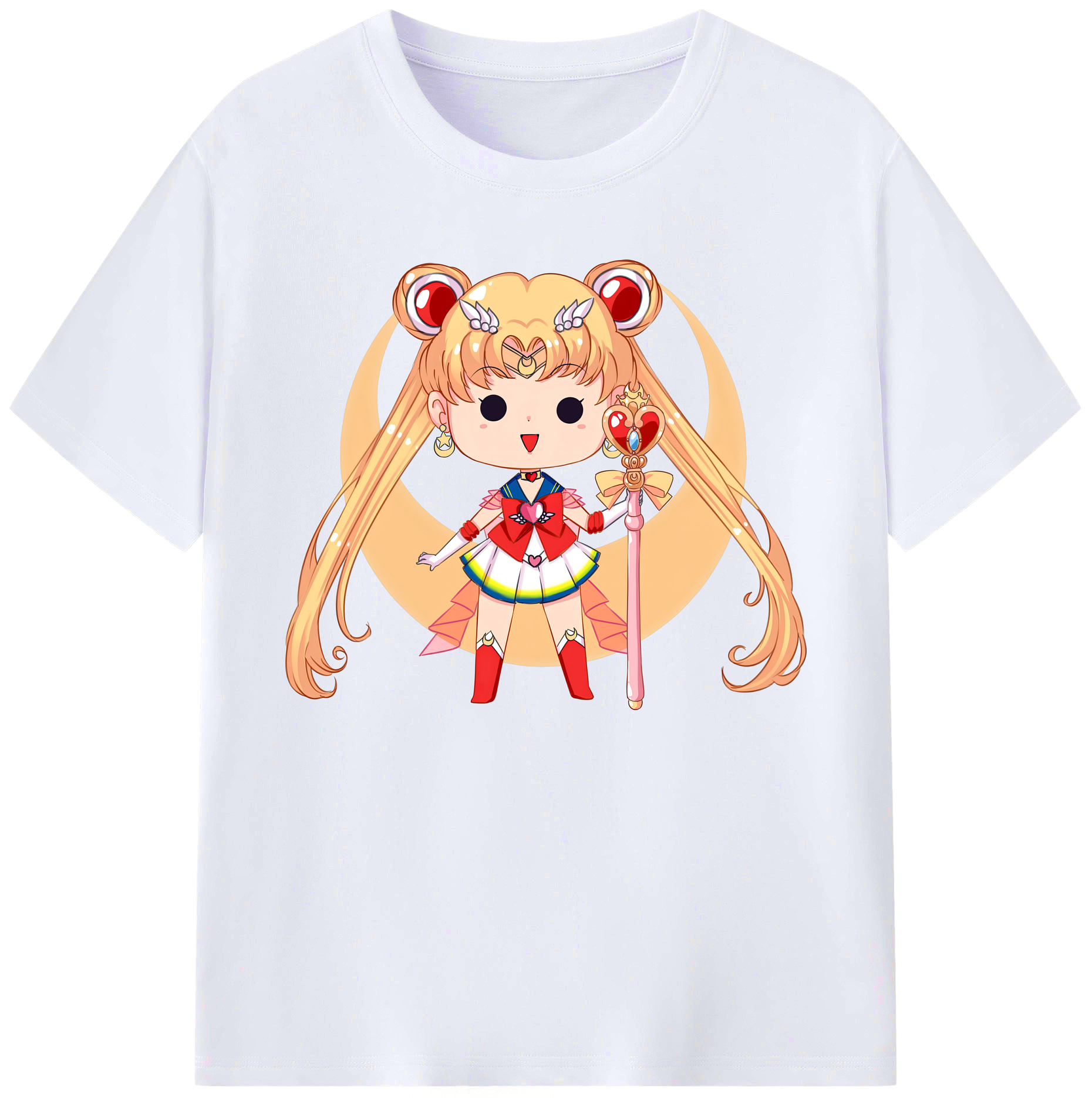（画像用） 美少女戦士セーラームーン 月野 うさぎ つきの うさぎ Sailor Moon Tsukino Usagi 綿100％ メンズ半袖Tシャツ｜肌触りやわらか＆通気性