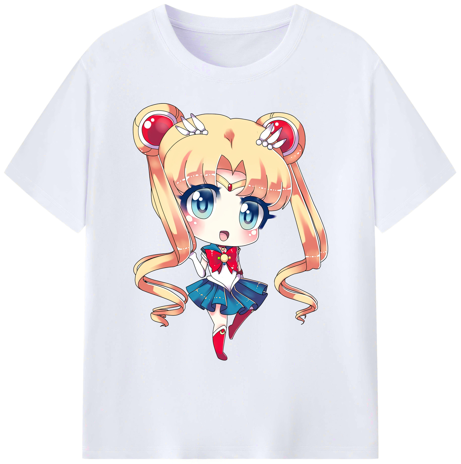 （画像用） 美少女戦士セーラームーン 月野 うさぎ つきの うさぎ Sailor Moon Tsukino Usagi 綿100％ メンズ半袖Tシャツ｜肌触りやわらか＆通気性