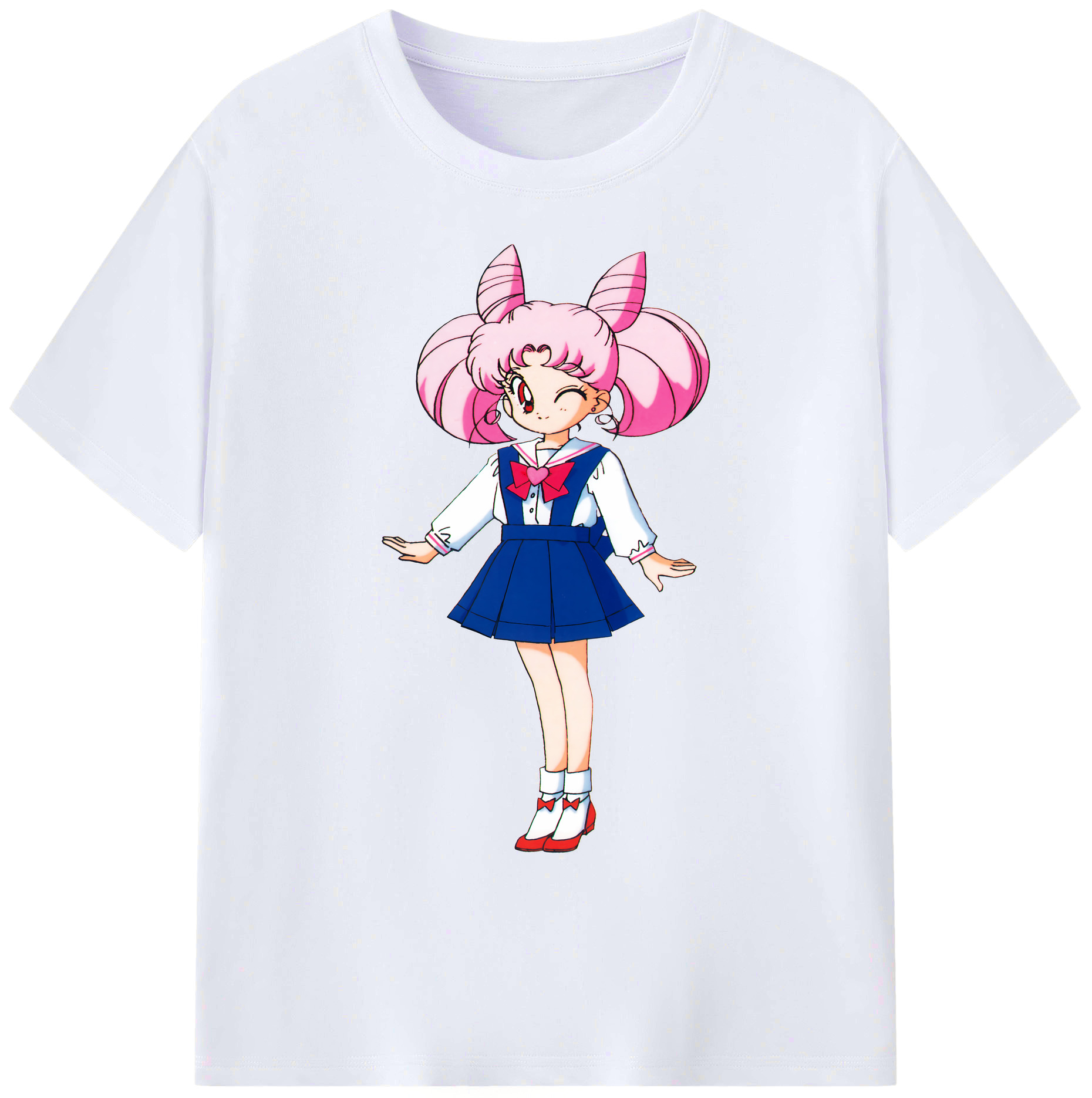 （画像用） 美少女戦士セーラームーン ちびうさ Sailor Moon Chibiusa Tsukino Usagi Small Lady Serenity 綿100％ メンズ半袖Tシャツ｜肌触りやわらか＆通気性