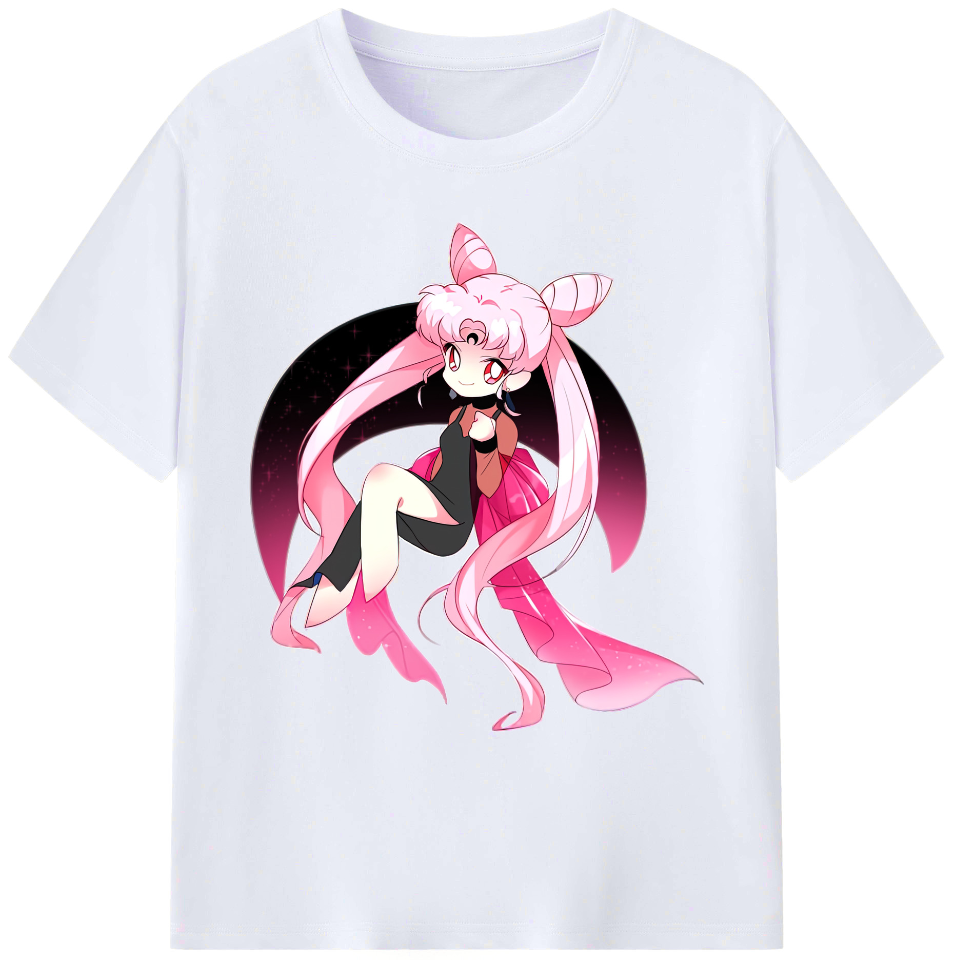 （画像用） 美少女戦士セーラームーン ちびうさ Sailor Moon Chibiusa Tsukino Usagi Small Lady Serenity 綿100％ メンズ半袖Tシャツ｜肌触りやわらか＆通気性