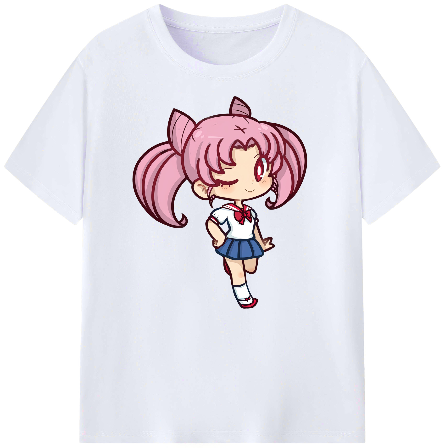 （画像用） 美少女戦士セーラームーン ちびうさ Sailor Moon Chibiusa Tsukino Usagi Small Lady Serenity 綿100％ メンズ半袖Tシャツ｜肌触りやわらか＆通気性
