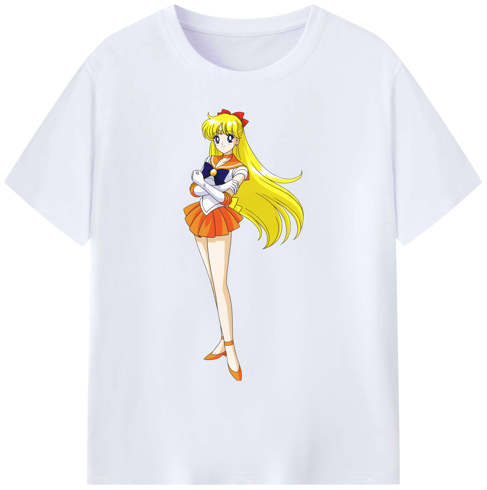 （画像用） 美少女戦士セーラームーン 愛野 美奈子 あいの みなこ Sailor Moon Aino Minako 綿100％ メンズ半袖Tシャツ｜肌触りやわらか＆通気性