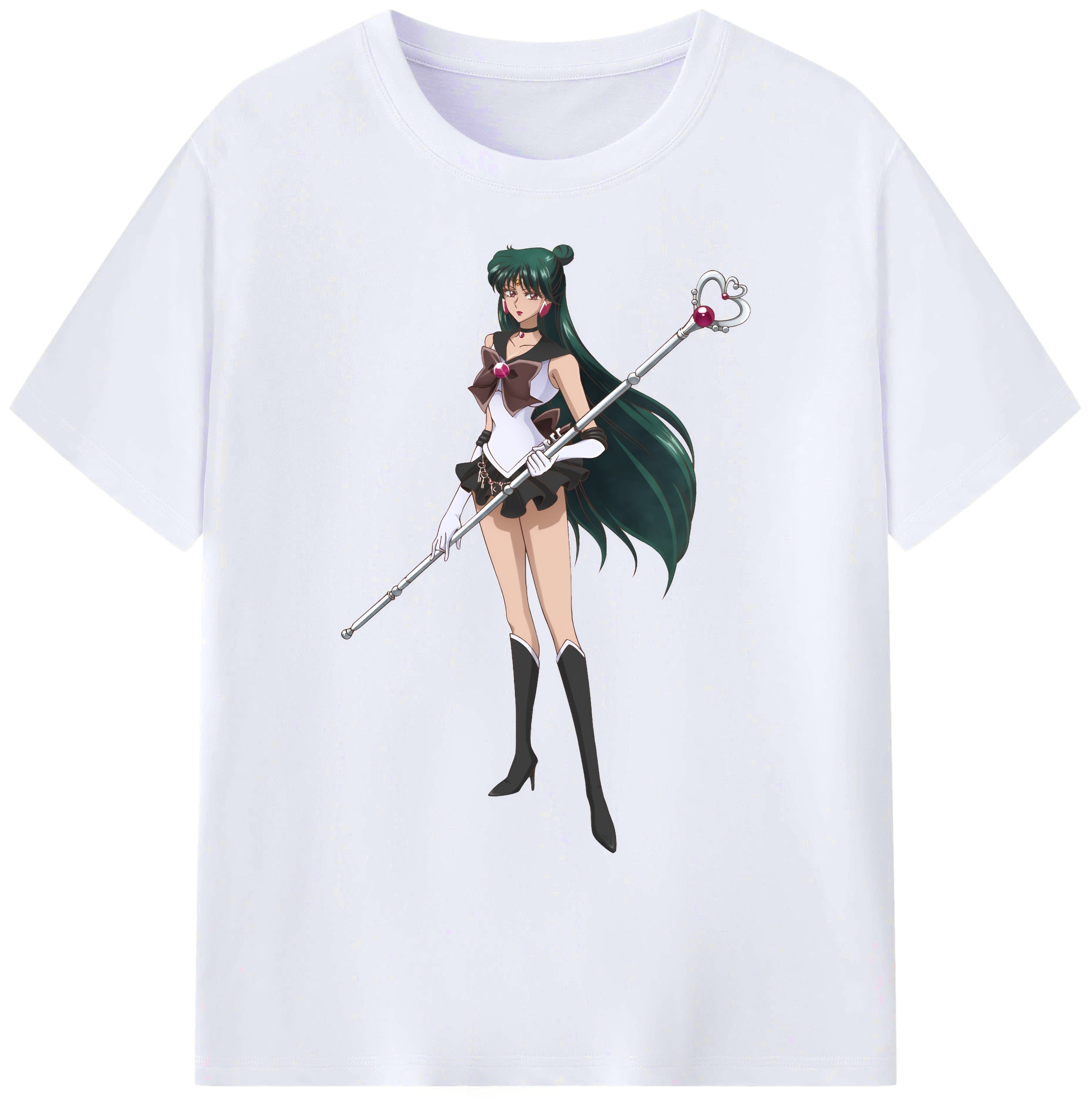 （画像用） 美少女戦士セーラームーン 冥王せつな Sailor Moon Meiou Setsuna 綿100％ メンズ半袖Tシャツ｜肌触りやわらか＆通気性