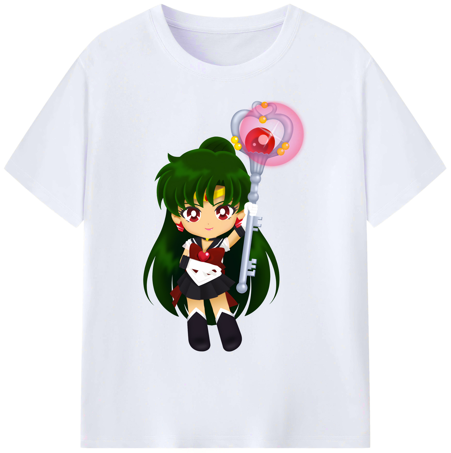 （画像用） 美少女戦士セーラームーン 冥王せつな Sailor Moon Meiou Setsuna 綿100％ メンズ半袖Tシャツ｜肌触りやわらか＆通気性