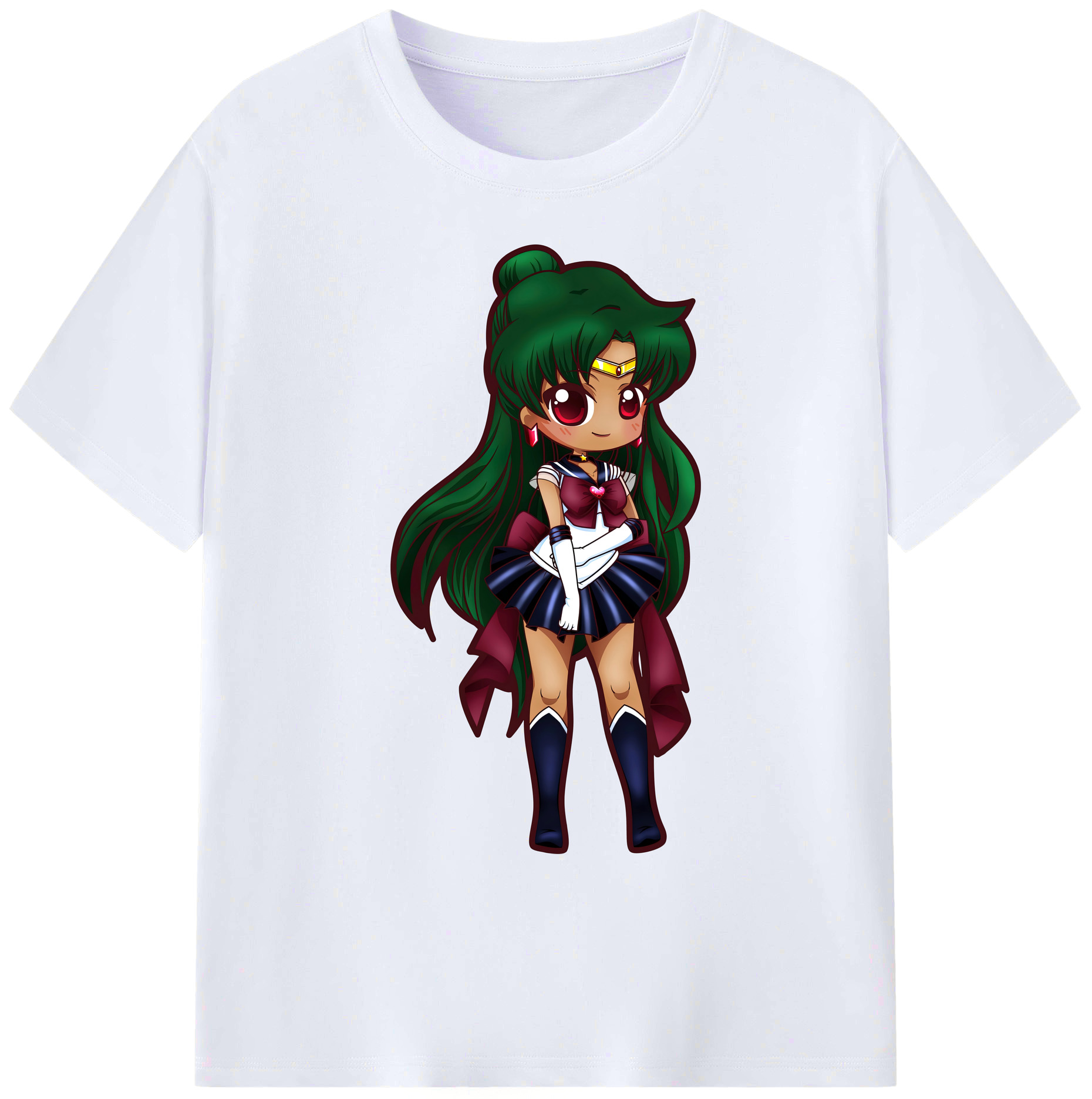 （画像用） 美少女戦士セーラームーン 冥王せつな Sailor Moon Meiou Setsuna 綿100％ メンズ半袖Tシャツ｜肌触りやわらか＆通気性