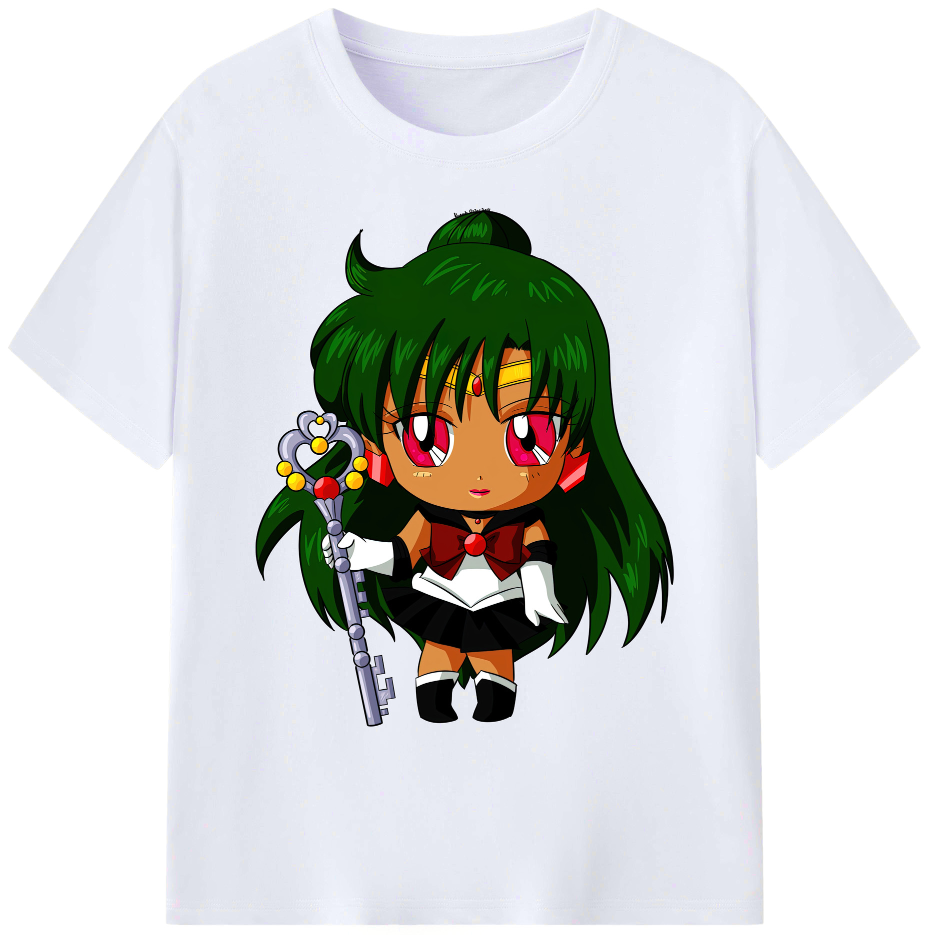 （画像用） 美少女戦士セーラームーン 冥王せつな Sailor Moon Meiou Setsuna 綿100％ メンズ半袖Tシャツ｜肌触りやわらか＆通気性