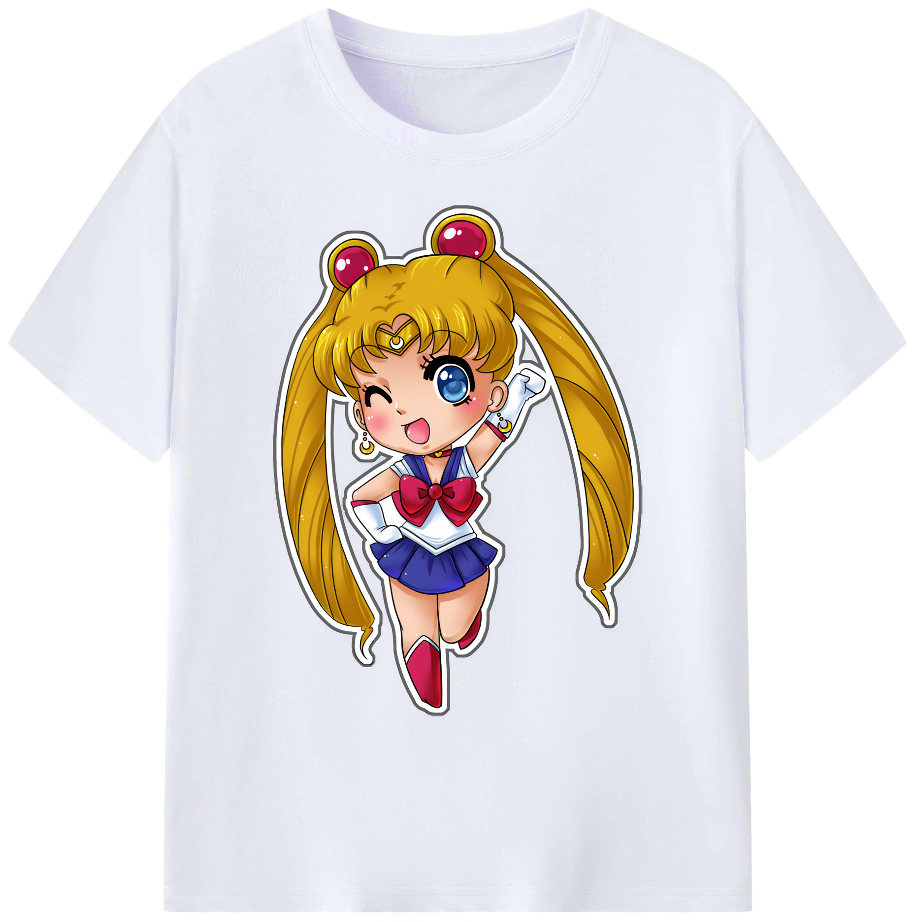 （画像用） 美少女戦士セーラームーン 月野 うさぎ つきの うさぎ Sailor Moon Tsukino Usagi 綿100％ メンズ半袖Tシャツ｜肌触りやわらか＆通気性
