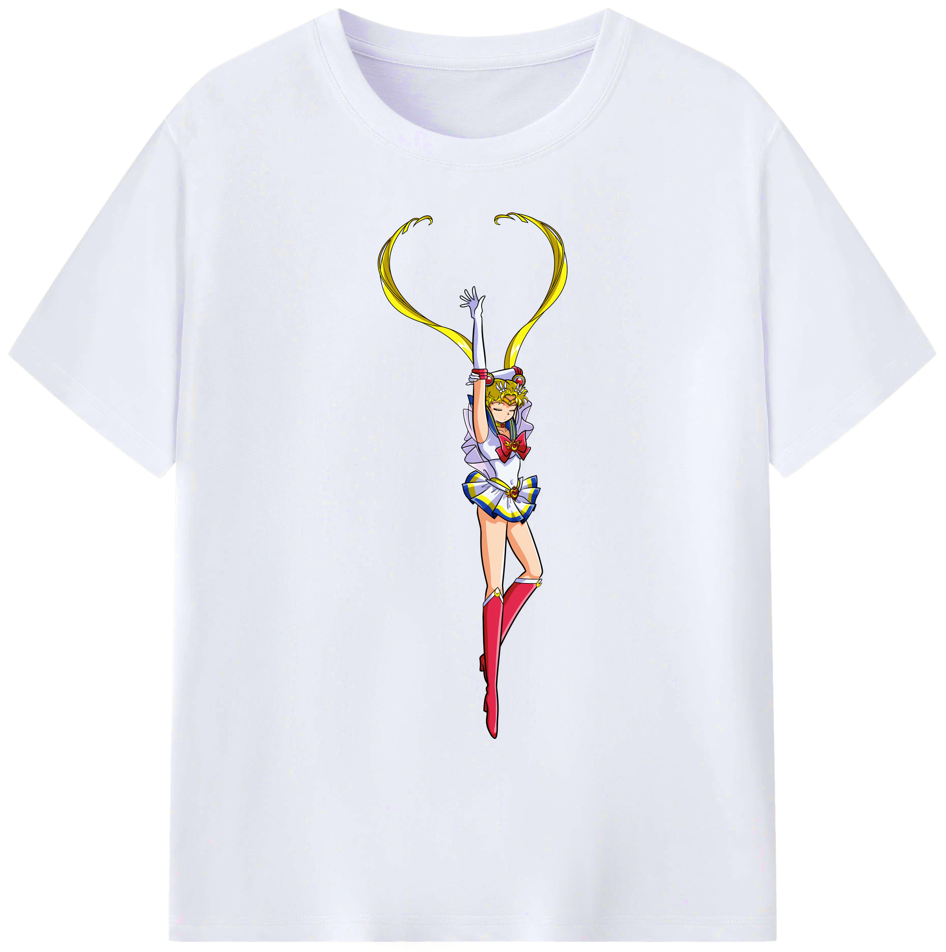 （画像用） 美少女戦士セーラームーン 月野 うさぎ つきの うさぎ Sailor Moon Tsukino Usagi 綿100％ メンズ半袖Tシャツ｜肌触りやわらか＆通気性