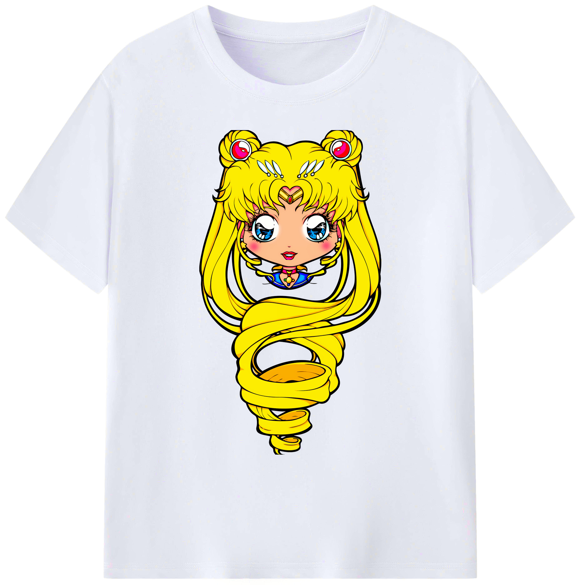 （画像用） 美少女戦士セーラームーン 月野 うさぎ つきの うさぎ Sailor Moon Tsukino Usagi 綿100％ メンズ半袖Tシャツ｜肌触りやわらか＆通気性