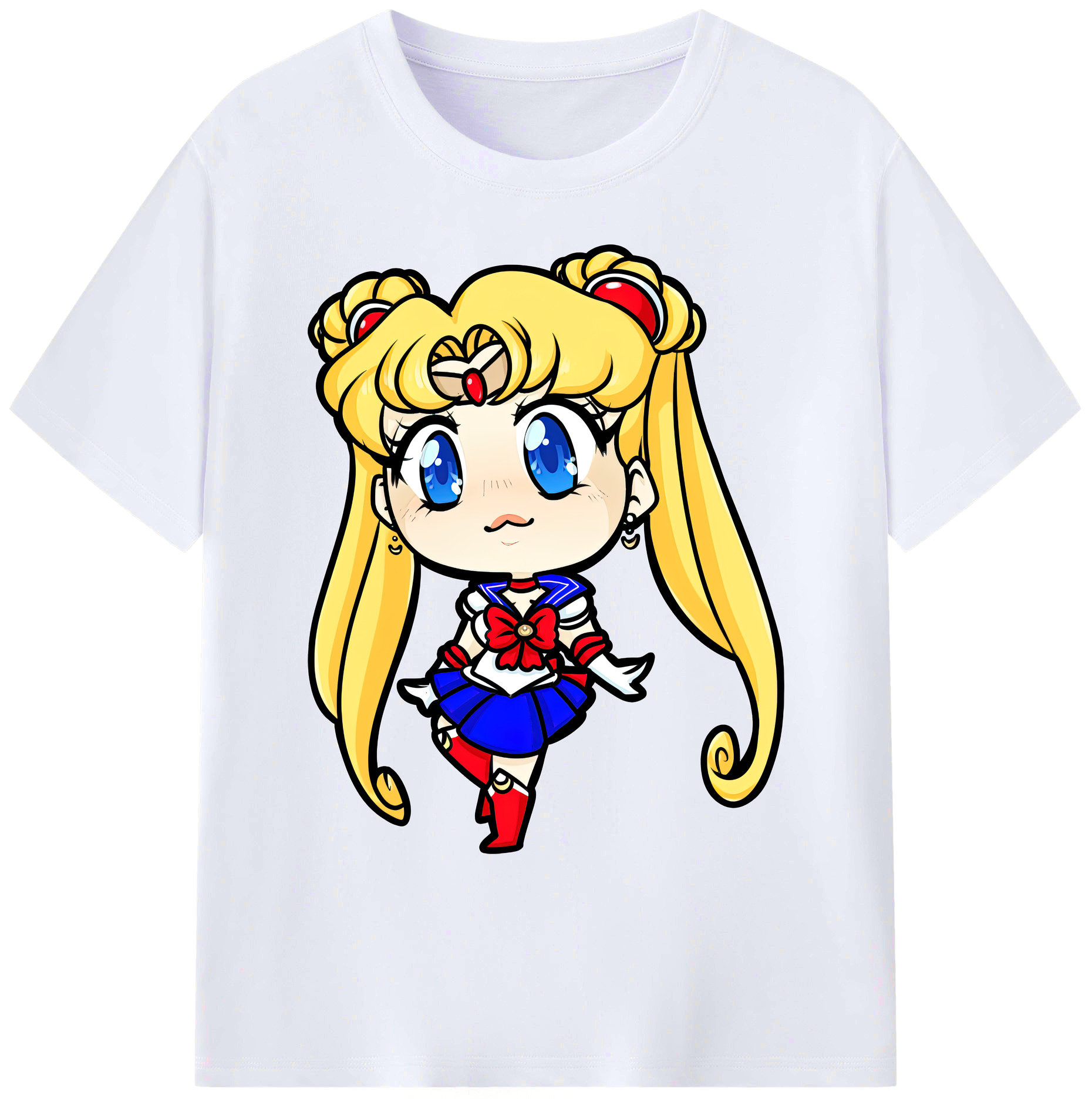 （画像用） 美少女戦士セーラームーン 月野 うさぎ つきの うさぎ Sailor Moon Tsukino Usagi 綿100％ メンズ半袖Tシャツ｜肌触りやわらか＆通気性