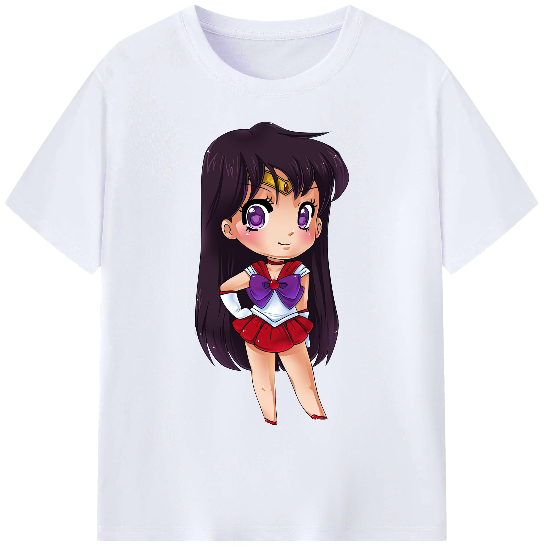 （画像用） 美少女戦士セーラームーン 火野レイ ひの レイ Sailor Moon Hino Rei （セーラーマーズ,Sailor Mars） 綿100％ メンズ半袖Tシャツ｜肌触りやわらか＆通気性