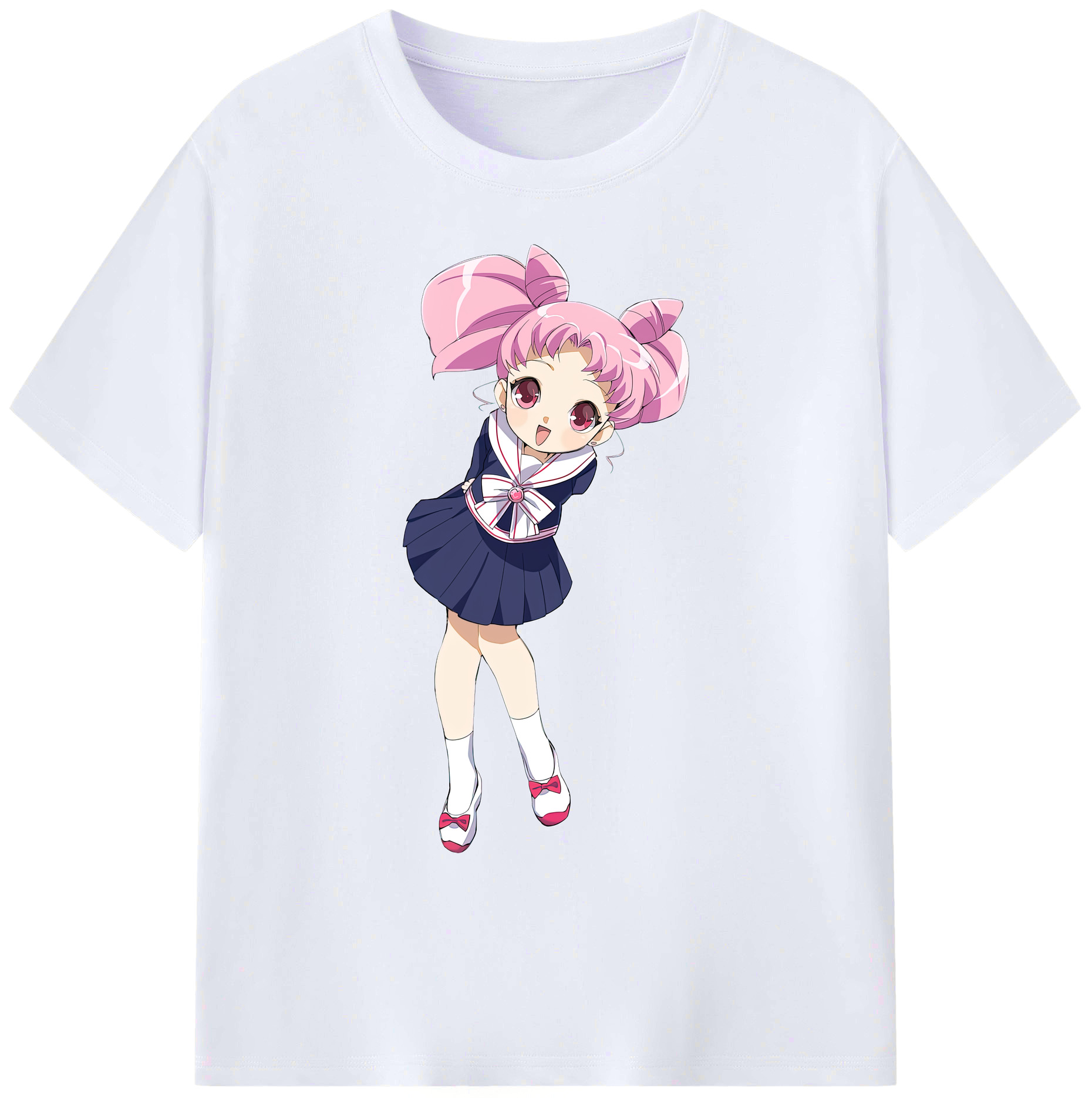 （画像用） 美少女戦士セーラームーン ちびうさ Sailor Moon Chibiusa Tsukino Usagi Small Lady Serenity 綿100％ メンズ半袖Tシャツ｜肌触りやわらか＆通気性