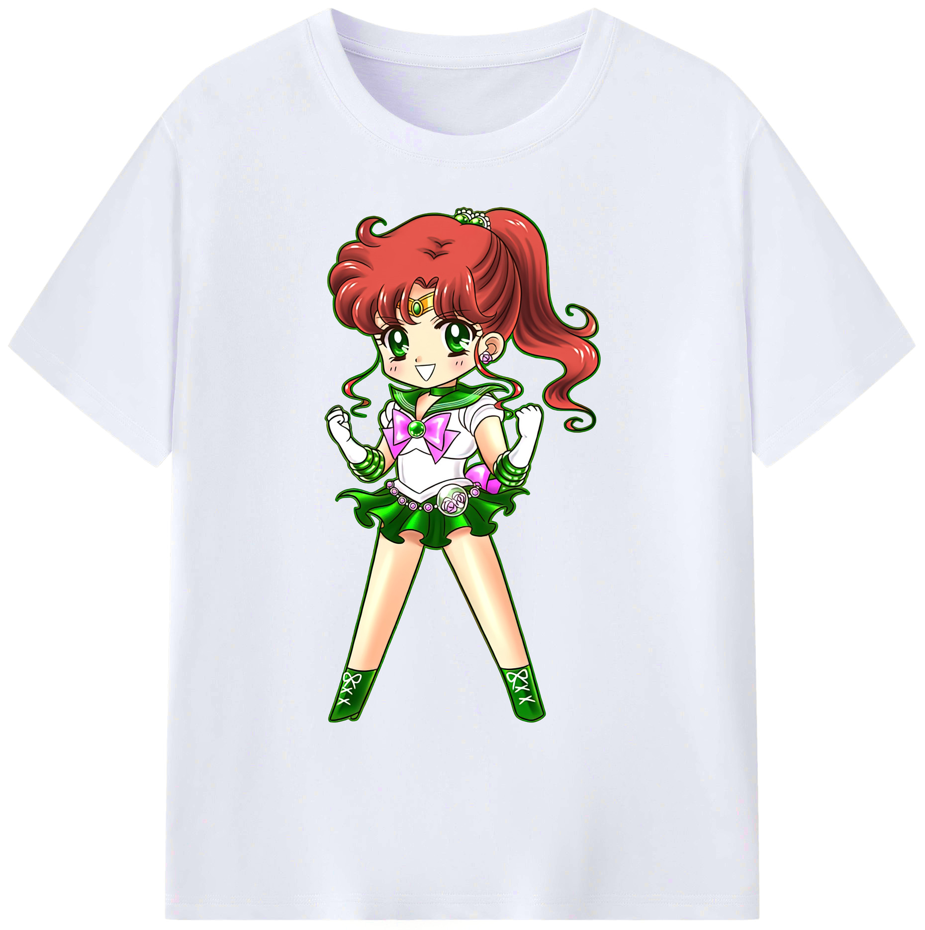 （画像用） 美少女戦士セーラームーン 木野 まこと きの まこと Sailor Moon Kino Makoto （セーラージュピター；Sailor Jupiter） 綿100％ メンズ半袖Tシャツ｜肌触りやわらか＆通気性