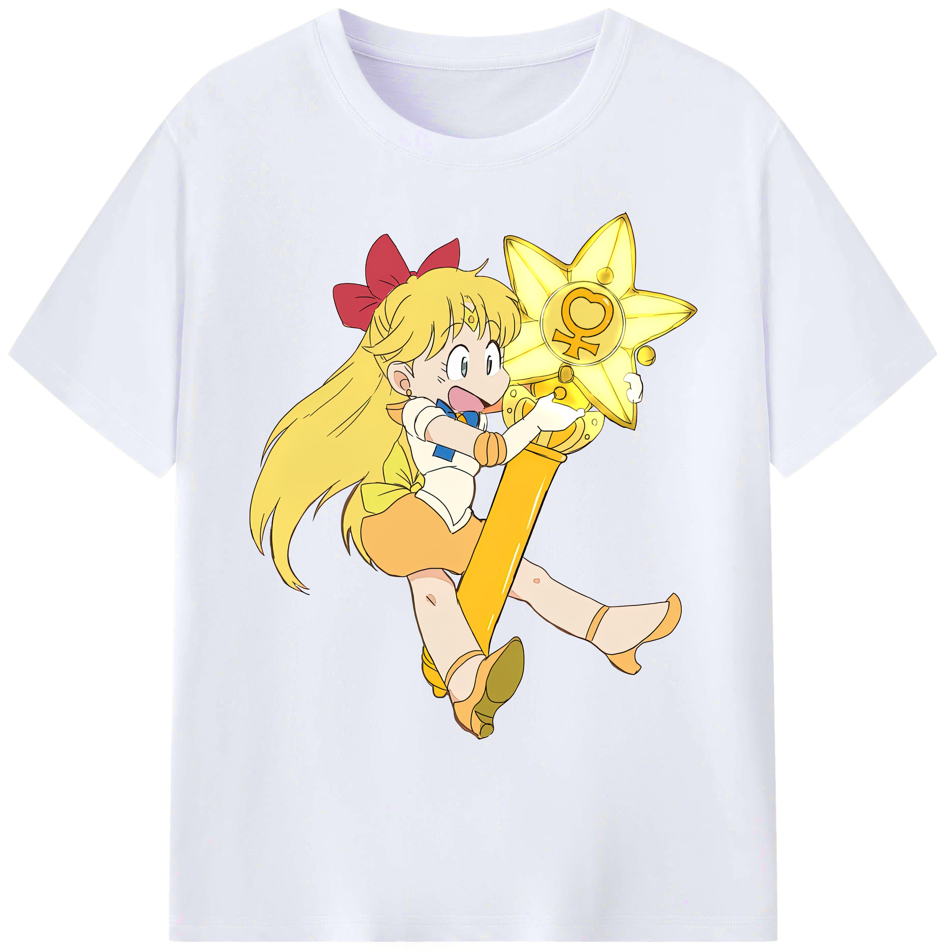 （画像用） 美少女戦士セーラームーン 愛野 美奈子 あいの みなこ Sailor Moon Aino Minako 綿100％ メンズ半袖Tシャツ｜肌触りやわらか＆通気性
