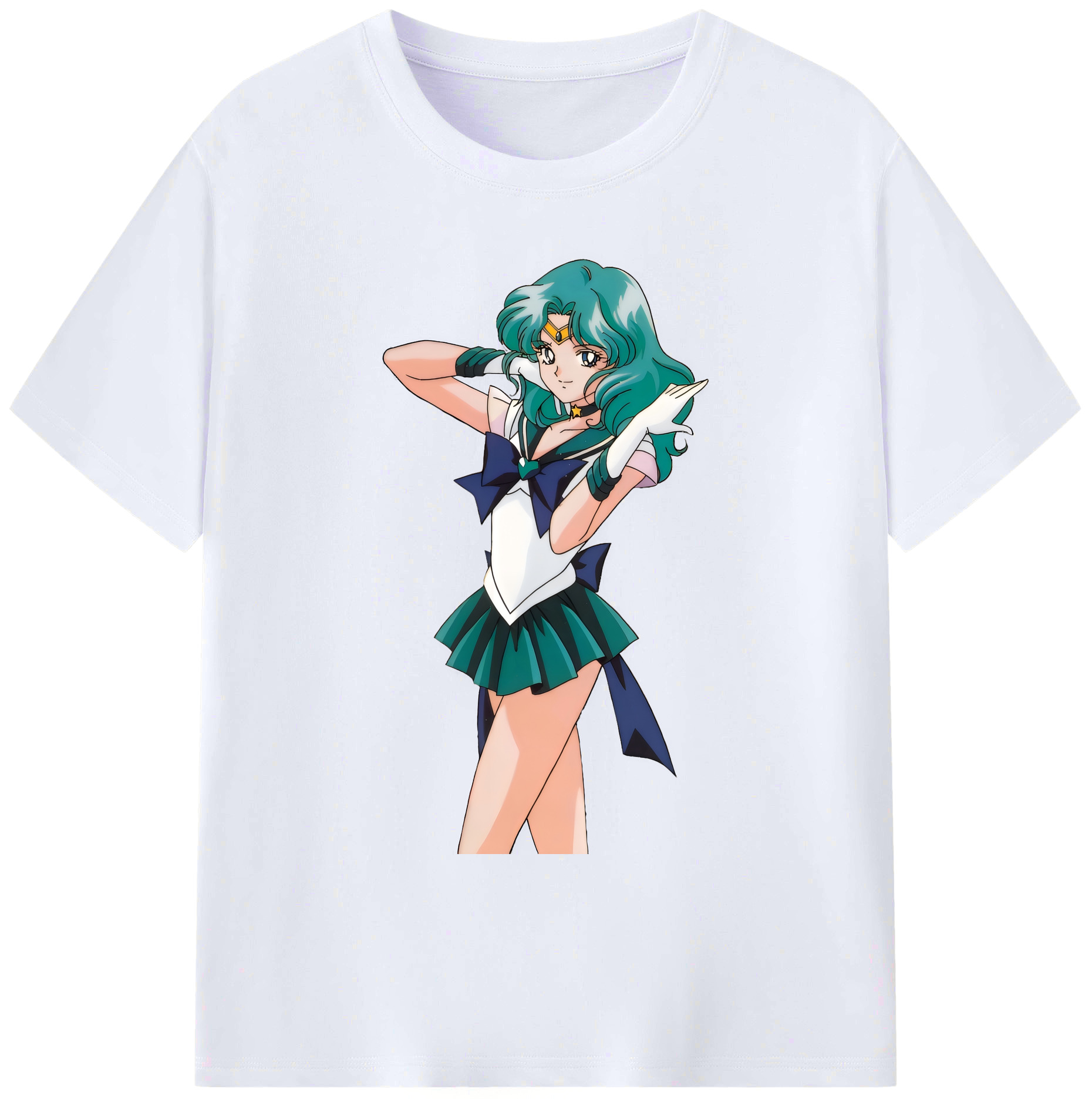 （画像用） 美少女戦士セーラームーン 海王 みちる（かいおう みちる） Sailor Moon Kaiou Michiru 綿100％ メンズ半袖Tシャツ｜肌触りやわらか＆通気性