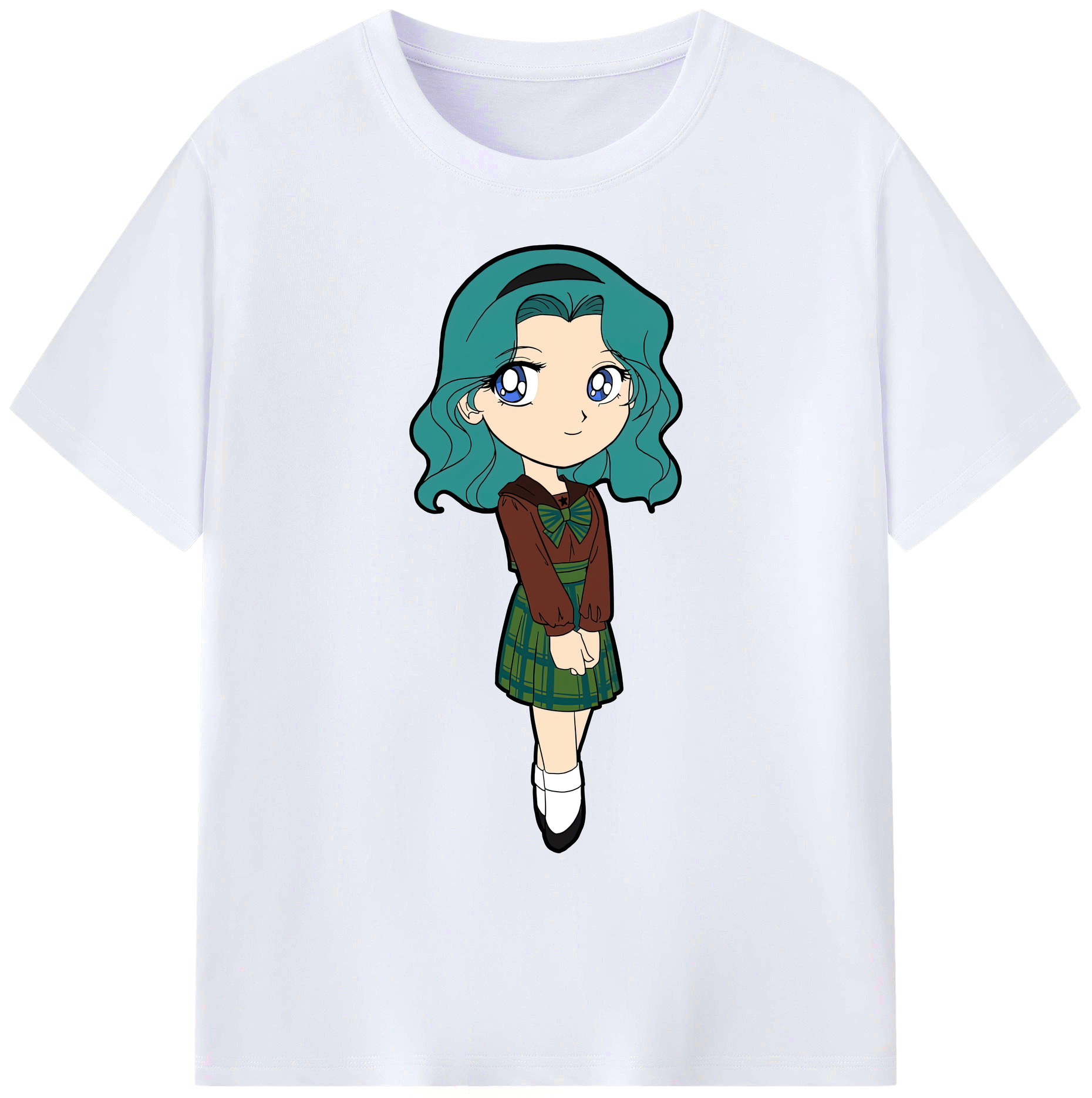 （画像用） 美少女戦士セーラームーン 海王 みちる（かいおう みちる） Sailor Moon Kaiou Michiru 綿100％ メンズ半袖Tシャツ｜肌触りやわらか＆通気性