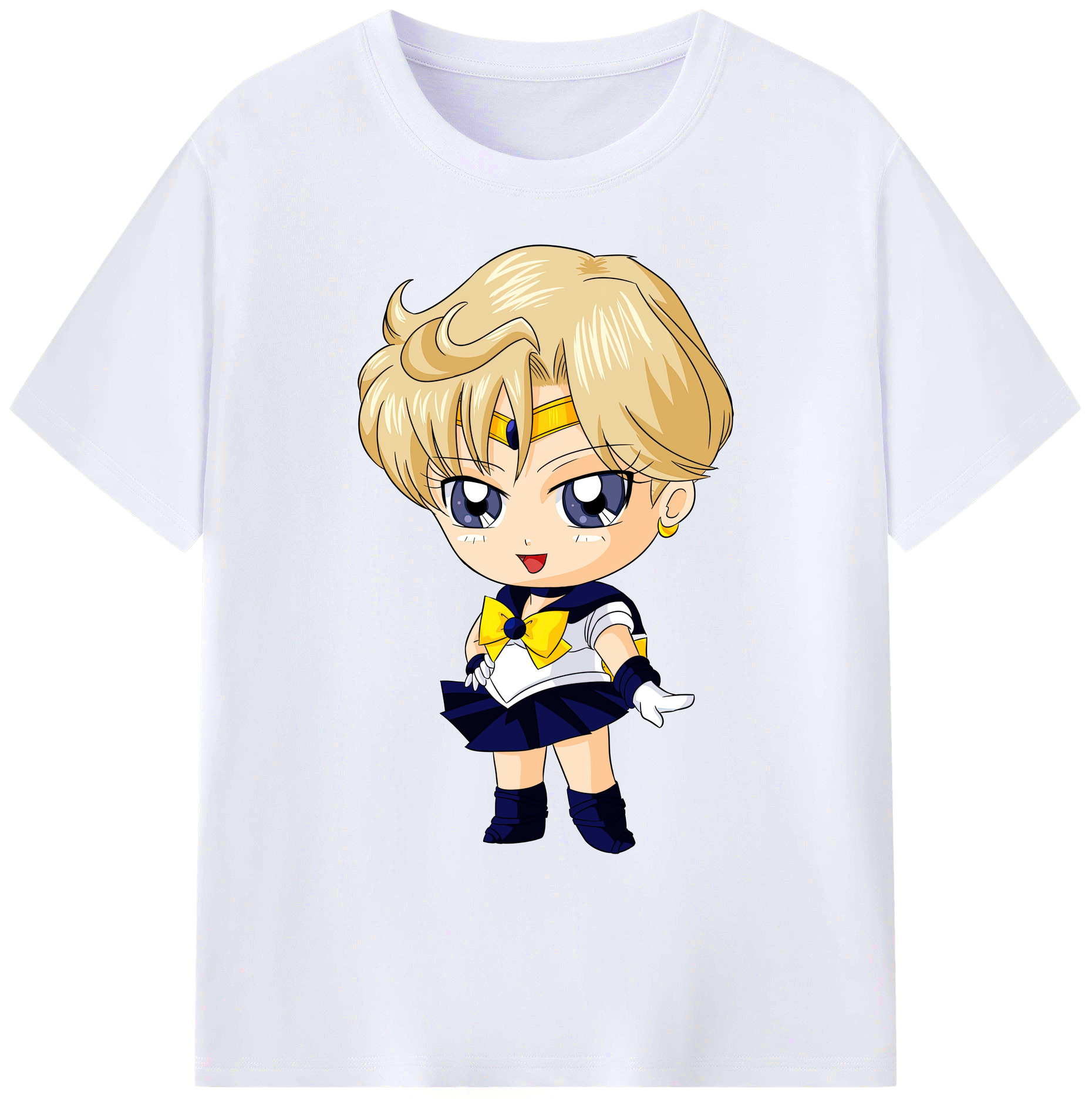 （画像用） 美少女戦士セーラームーン 天王はるか Sailor Moon Tenoh Haruka 綿100％ メンズ半袖Tシャツ｜肌触りやわらか＆通気性