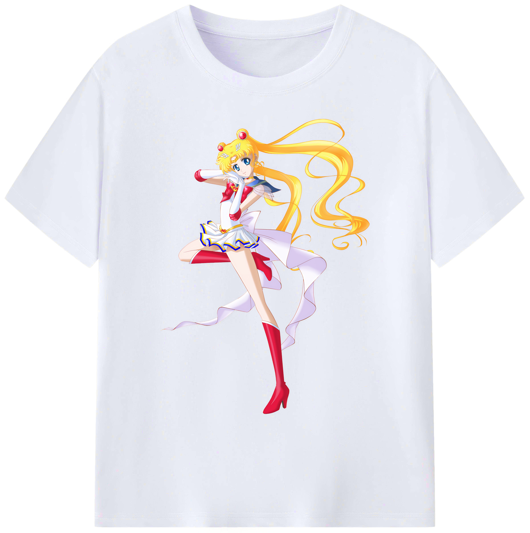 （画像用） 美少女戦士セーラームーン 月野 うさぎ つきの うさぎ Sailor Moon Tsukino Usagi 綿100％ メンズ半袖Tシャツ｜肌触りやわらか＆通気性