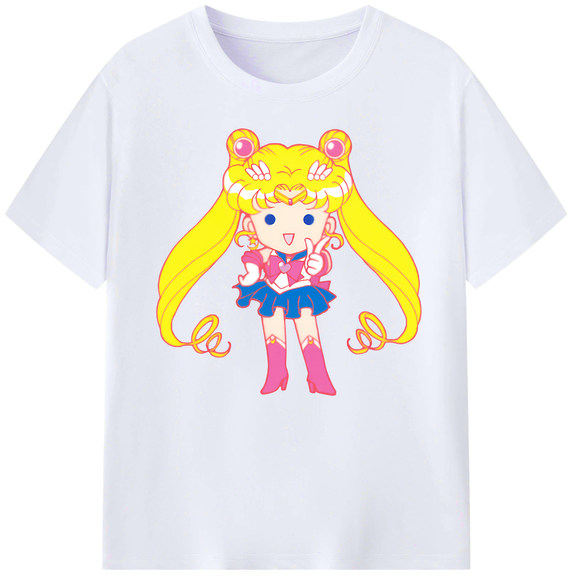 （画像用） 美少女戦士セーラームーン 月野 うさぎ つきの うさぎ Sailor Moon Tsukino Usagi 綿100％ メンズ半袖Tシャツ｜肌触りやわらか＆通気性