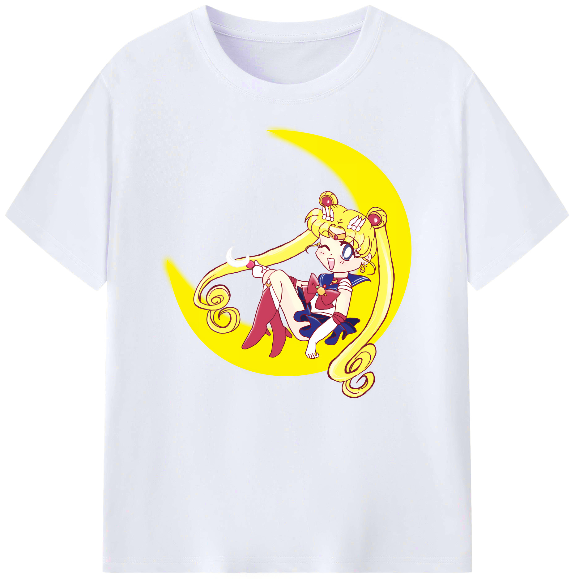 （画像用） 美少女戦士セーラームーン 月野 うさぎ つきの うさぎ Sailor Moon Tsukino Usagi 綿100％ メンズ半袖Tシャツ｜肌触りやわらか＆通気性