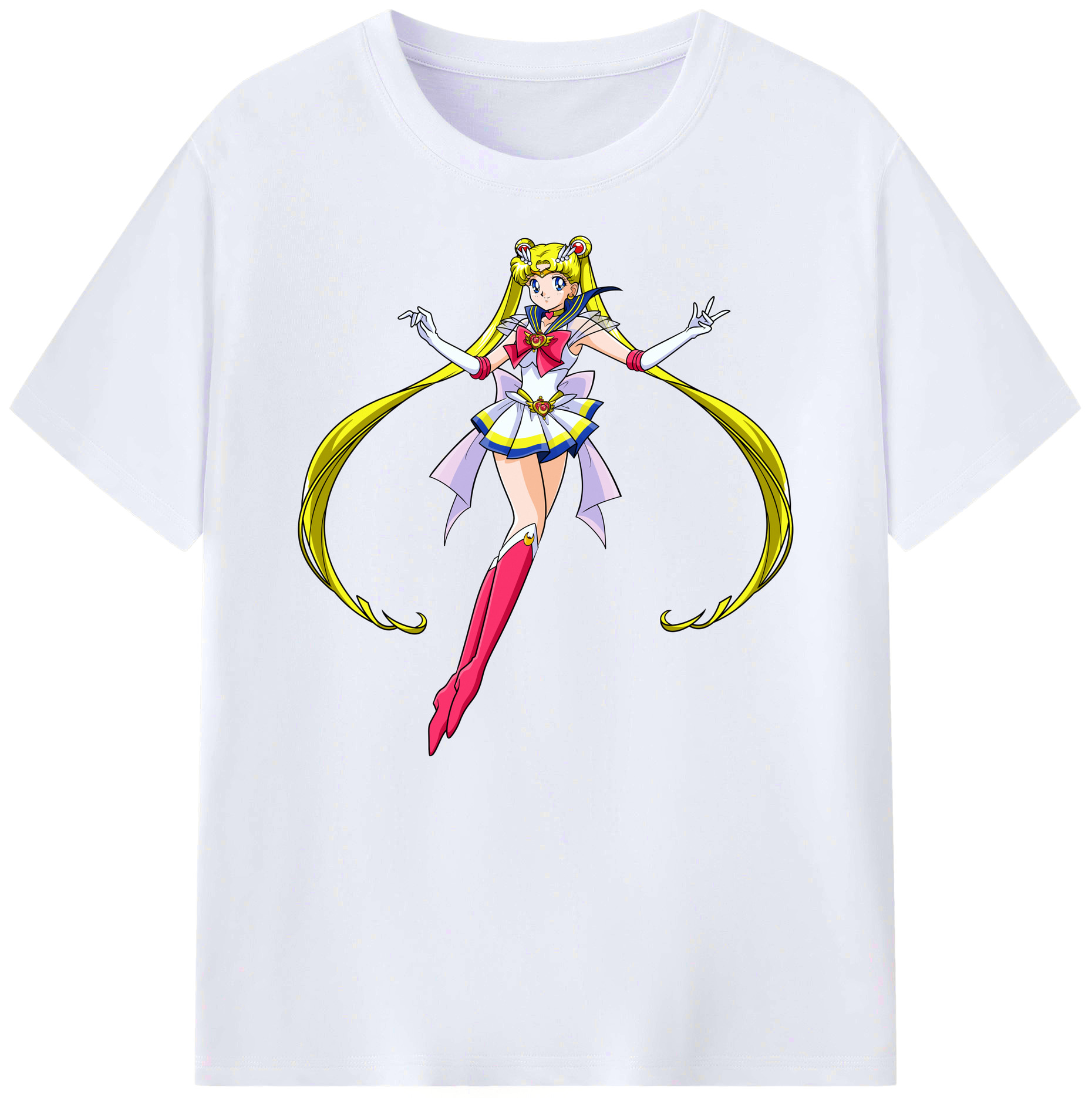 （画像用） 美少女戦士セーラームーン 月野 うさぎ つきの うさぎ Sailor Moon Tsukino Usagi 綿100％ メンズ半袖Tシャツ｜肌触りやわらか＆通気性