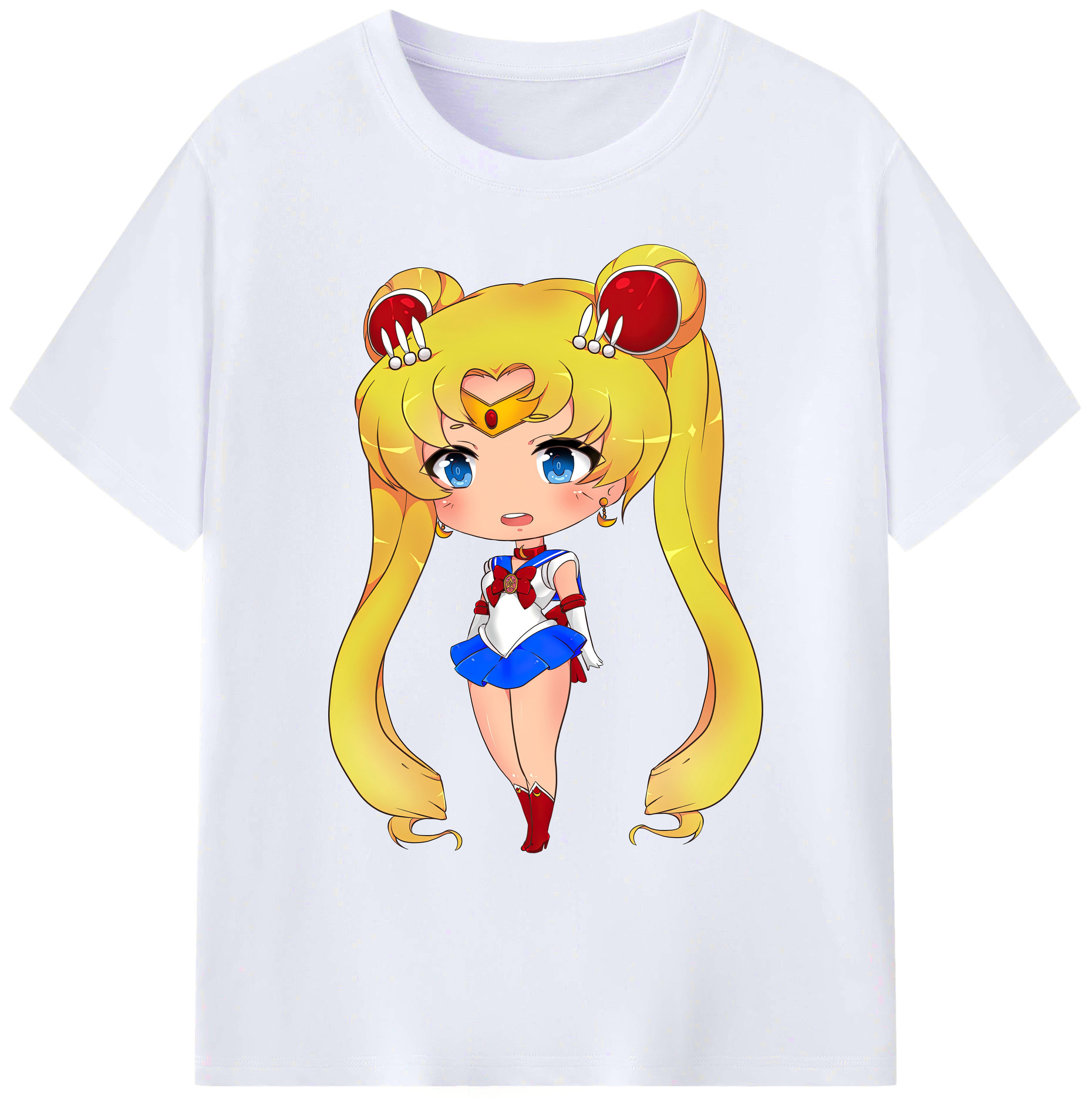 （画像用） 美少女戦士セーラームーン 月野 うさぎ つきの うさぎ Sailor Moon Tsukino Usagi 綿100％ メンズ半袖Tシャツ｜肌触りやわらか＆通気性