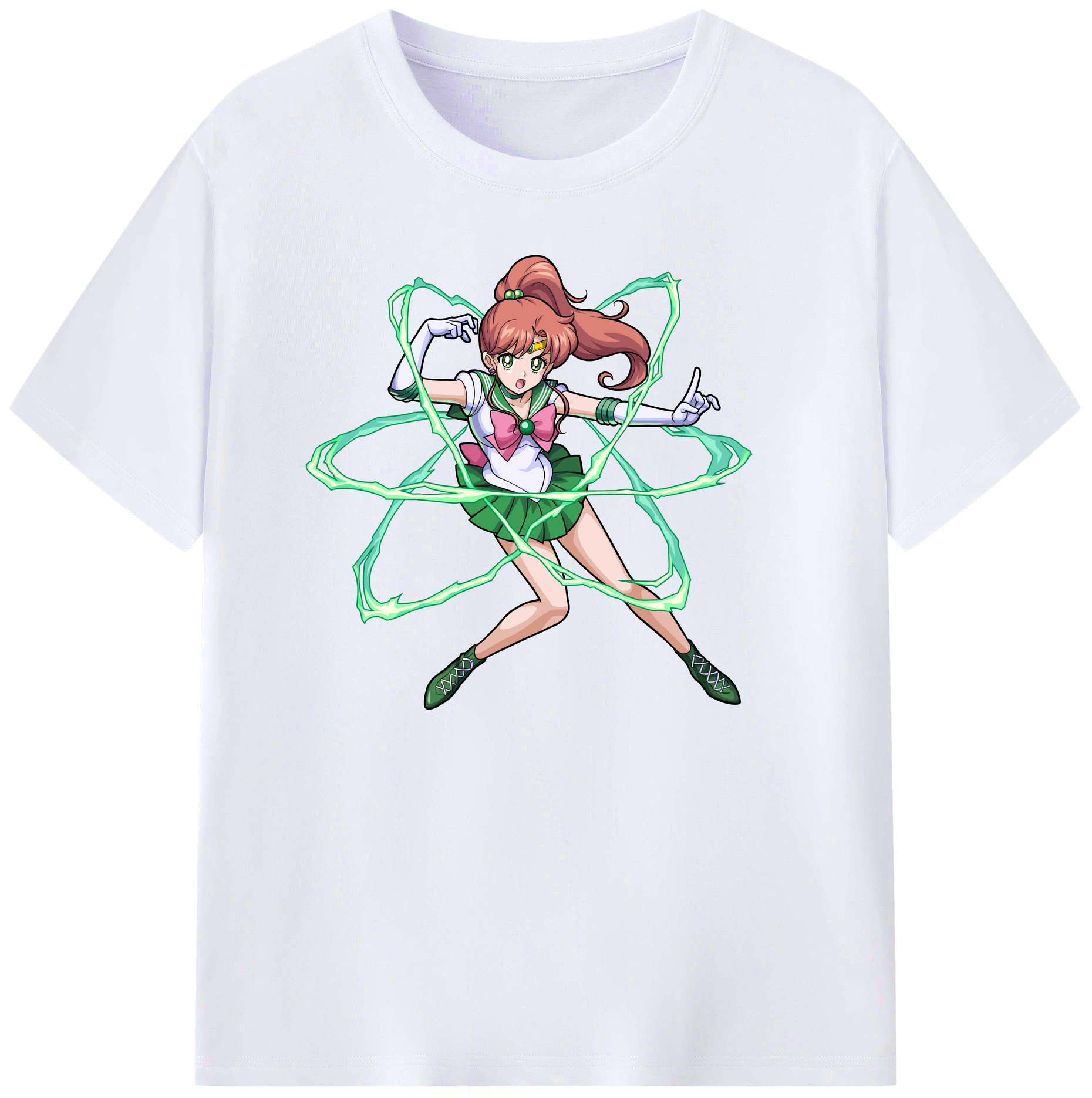 （画像用） 美少女戦士セーラームーン 木野 まこと きの まこと Sailor Moon Kino Makoto （セーラージュピター；Sailor Jupiter） 綿100％ メンズ半袖Tシャツ｜肌触りやわらか＆通気性