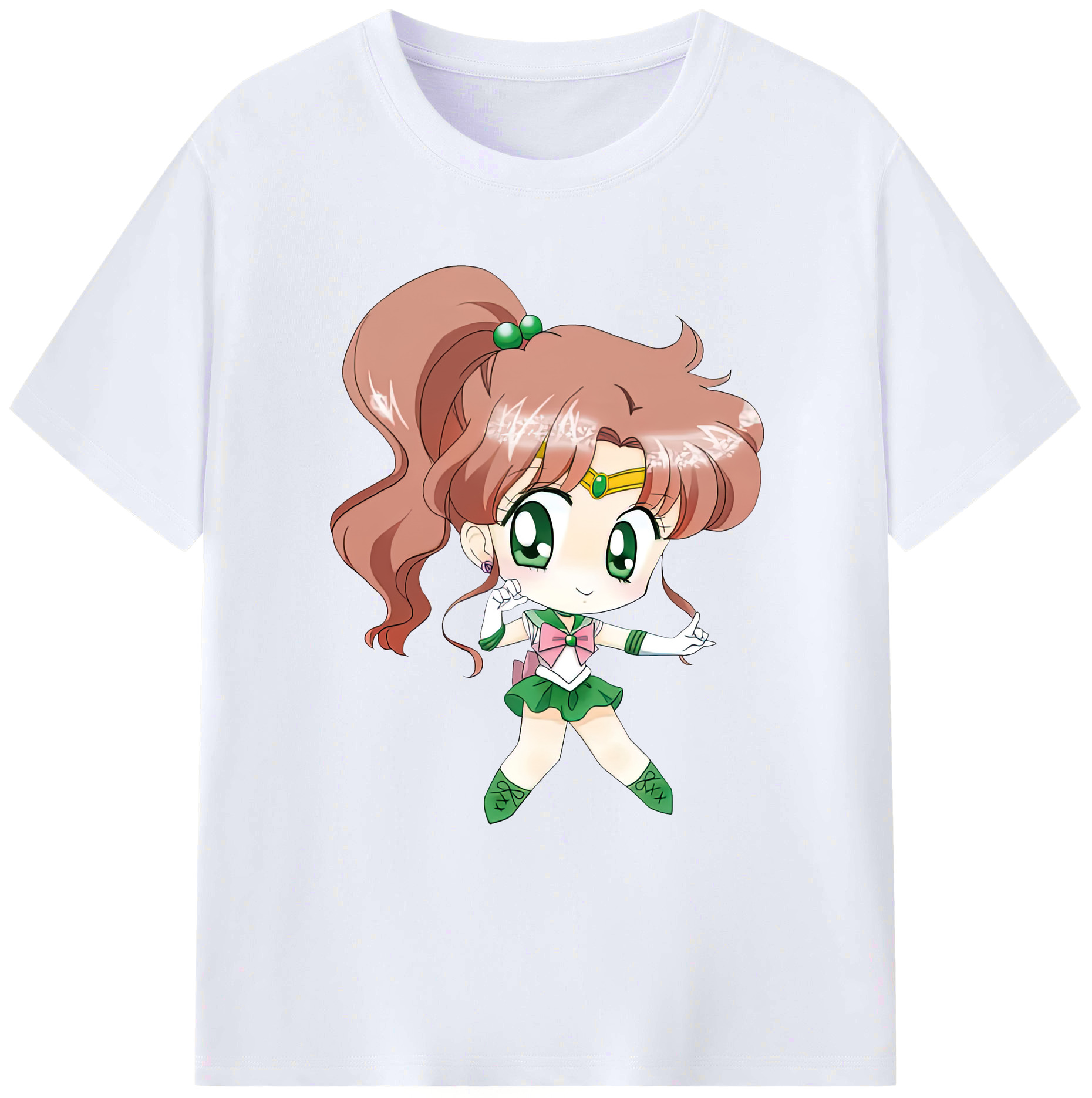 （画像用） 美少女戦士セーラームーン 木野 まこと きの まこと Sailor Moon Kino Makoto （セーラージュピター；Sailor Jupiter） 綿100％ メンズ半袖Tシャツ｜肌触りやわらか＆通気性