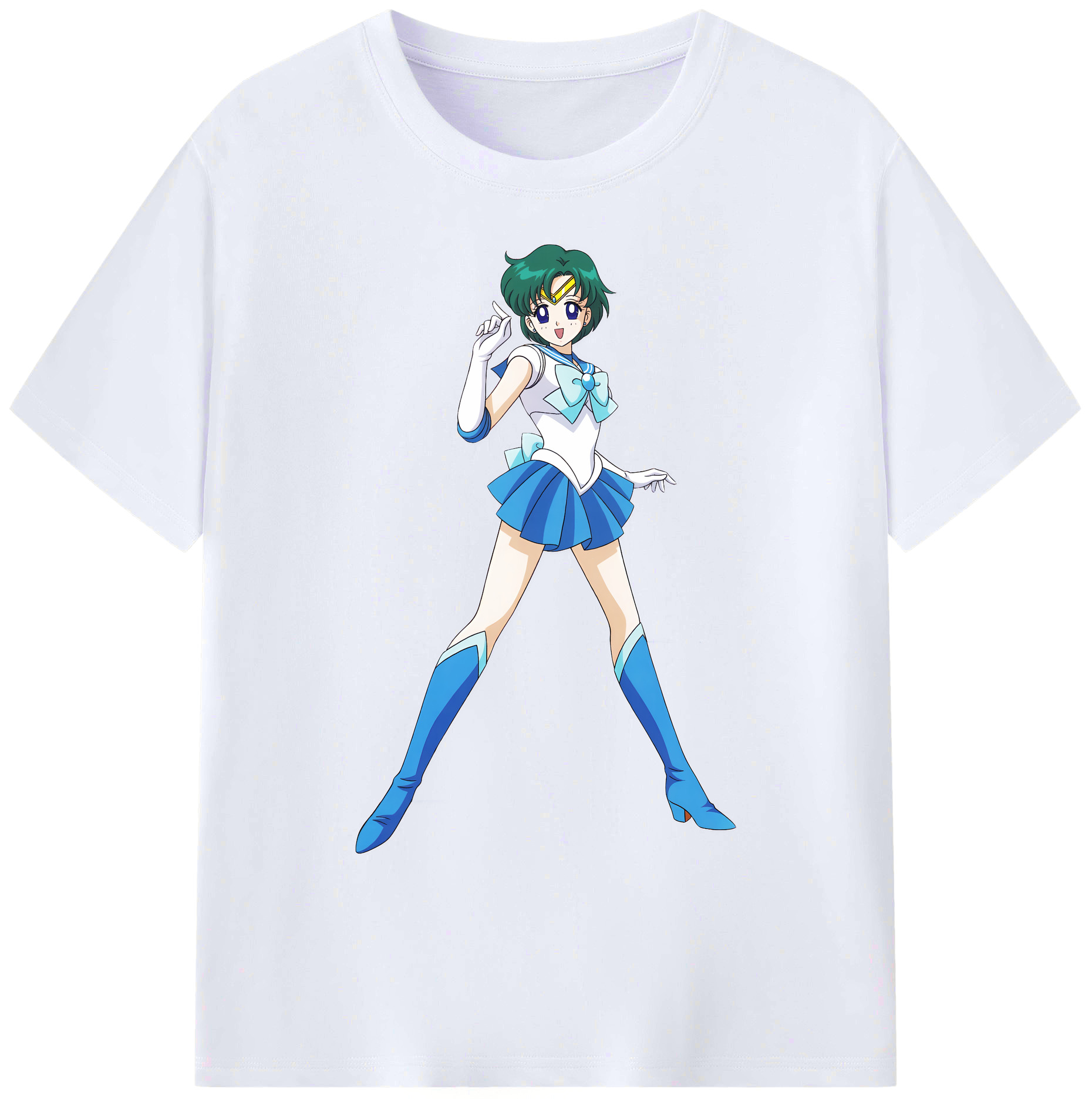 （画像用） 美少女戦士セーラームーン 海王 みちる（かいおう みちる） Sailor Moon Kaiou Michiru 綿100％ メンズ半袖Tシャツ｜肌触りやわらか＆通気性