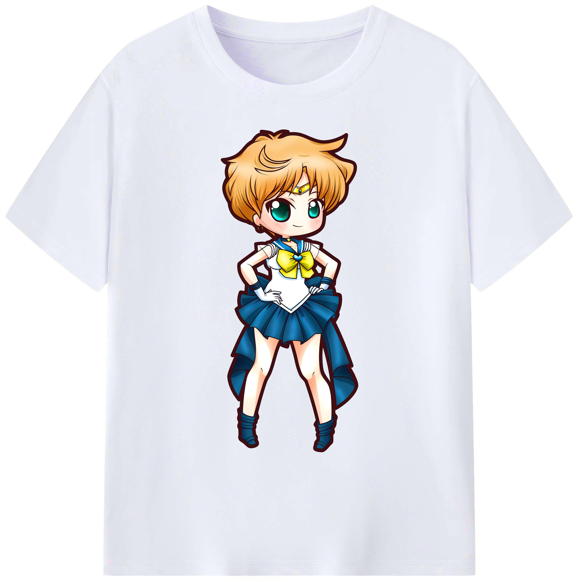 （画像用） 美少女戦士セーラームーン 天王はるか Sailor Moon Tenoh Haruka 綿100％ メンズ半袖Tシャツ｜肌触りやわらか＆通気性