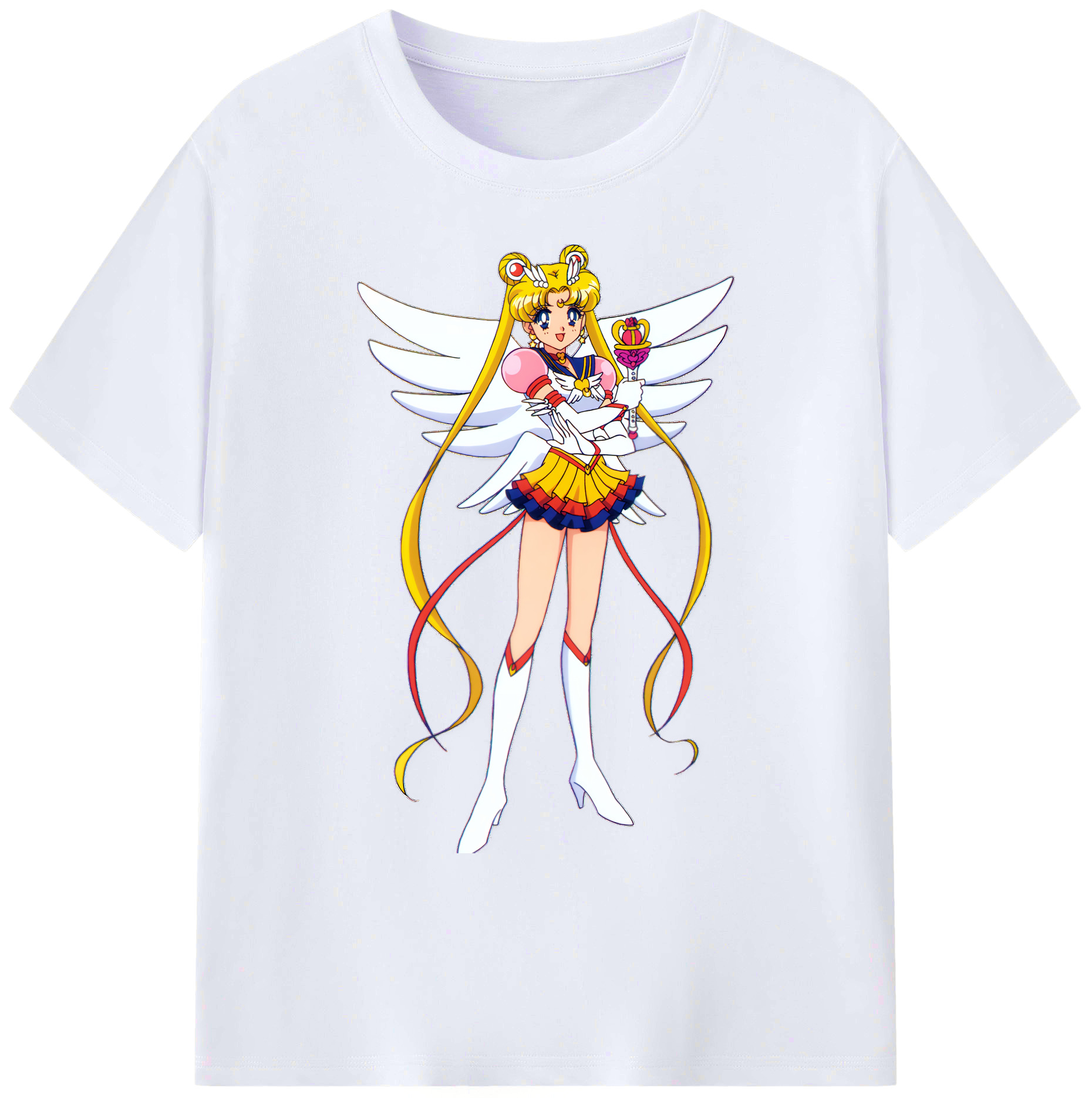 （画像用） 美少女戦士セーラームーン 月野 うさぎ つきの うさぎ Sailor Moon Tsukino Usagi 綿100％ メンズ半袖Tシャツ｜肌触りやわらか＆通気性