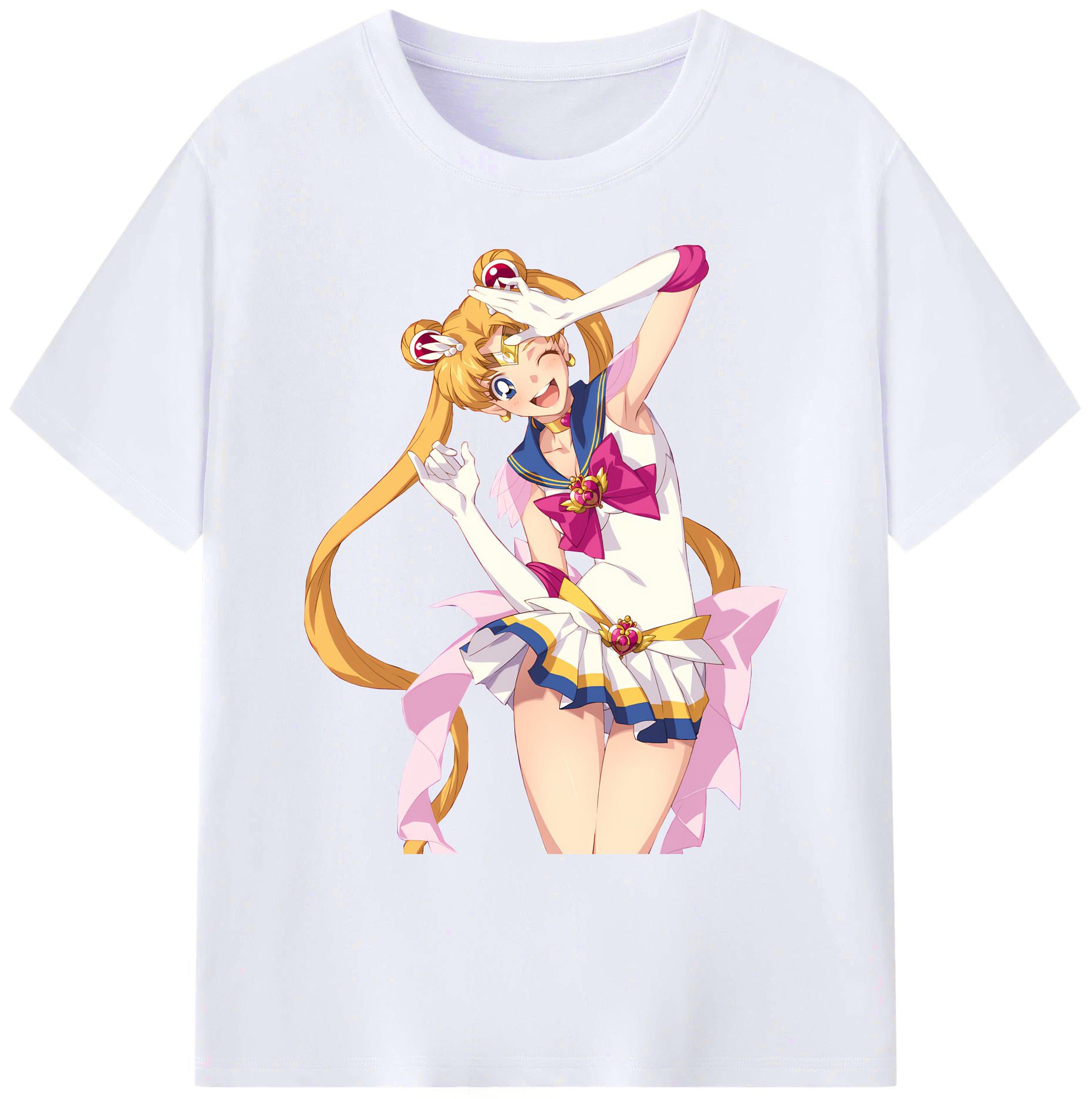 （画像用） 美少女戦士セーラームーン 月野 うさぎ つきの うさぎ Sailor Moon Tsukino Usagi 綿100％ メンズ半袖Tシャツ｜肌触りやわらか＆通気性
