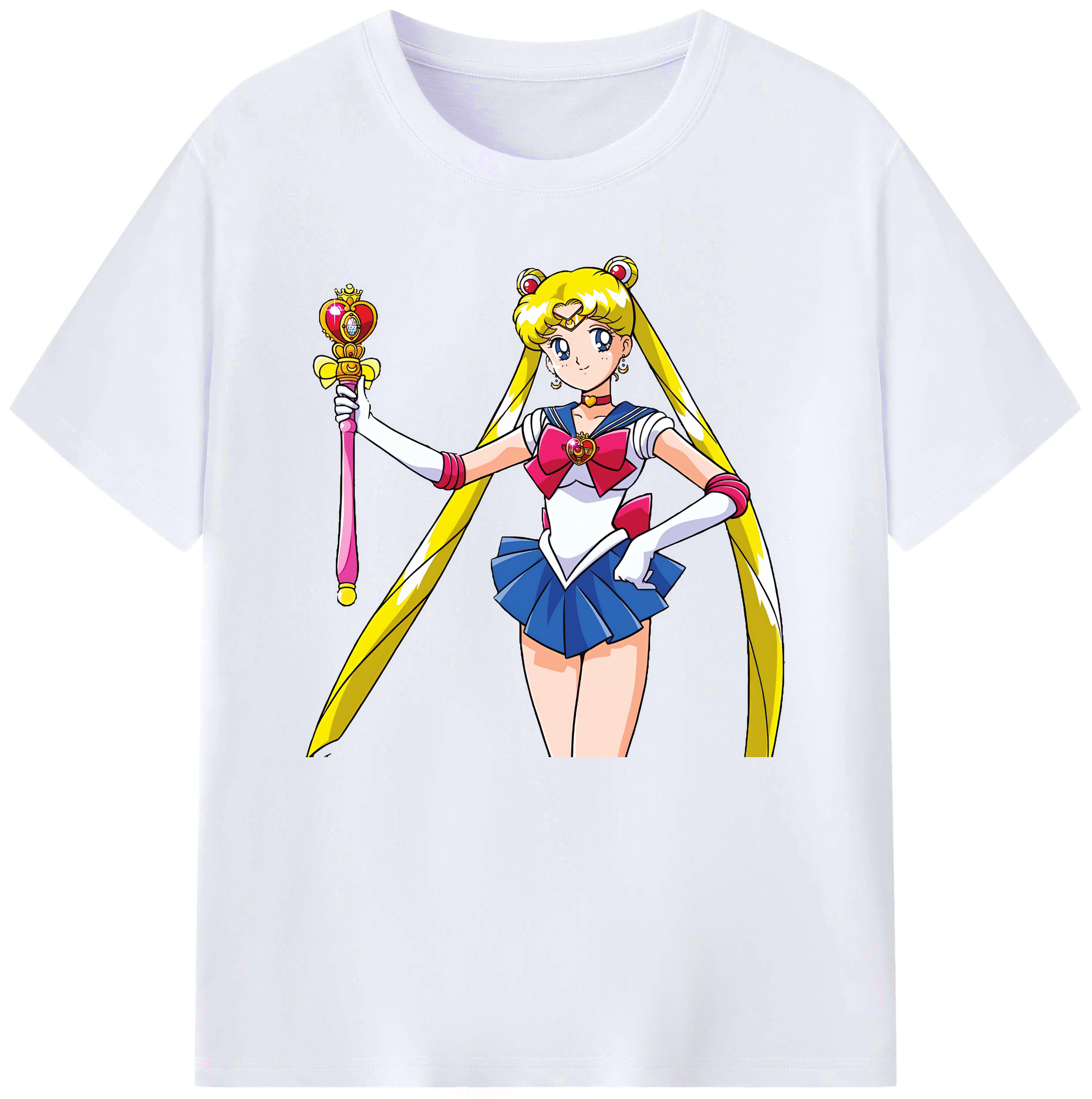 （画像用） 美少女戦士セーラームーン 月野 うさぎ つきの うさぎ Sailor Moon Tsukino Usagi 綿100％ メンズ半袖Tシャツ｜肌触りやわらか＆通気性