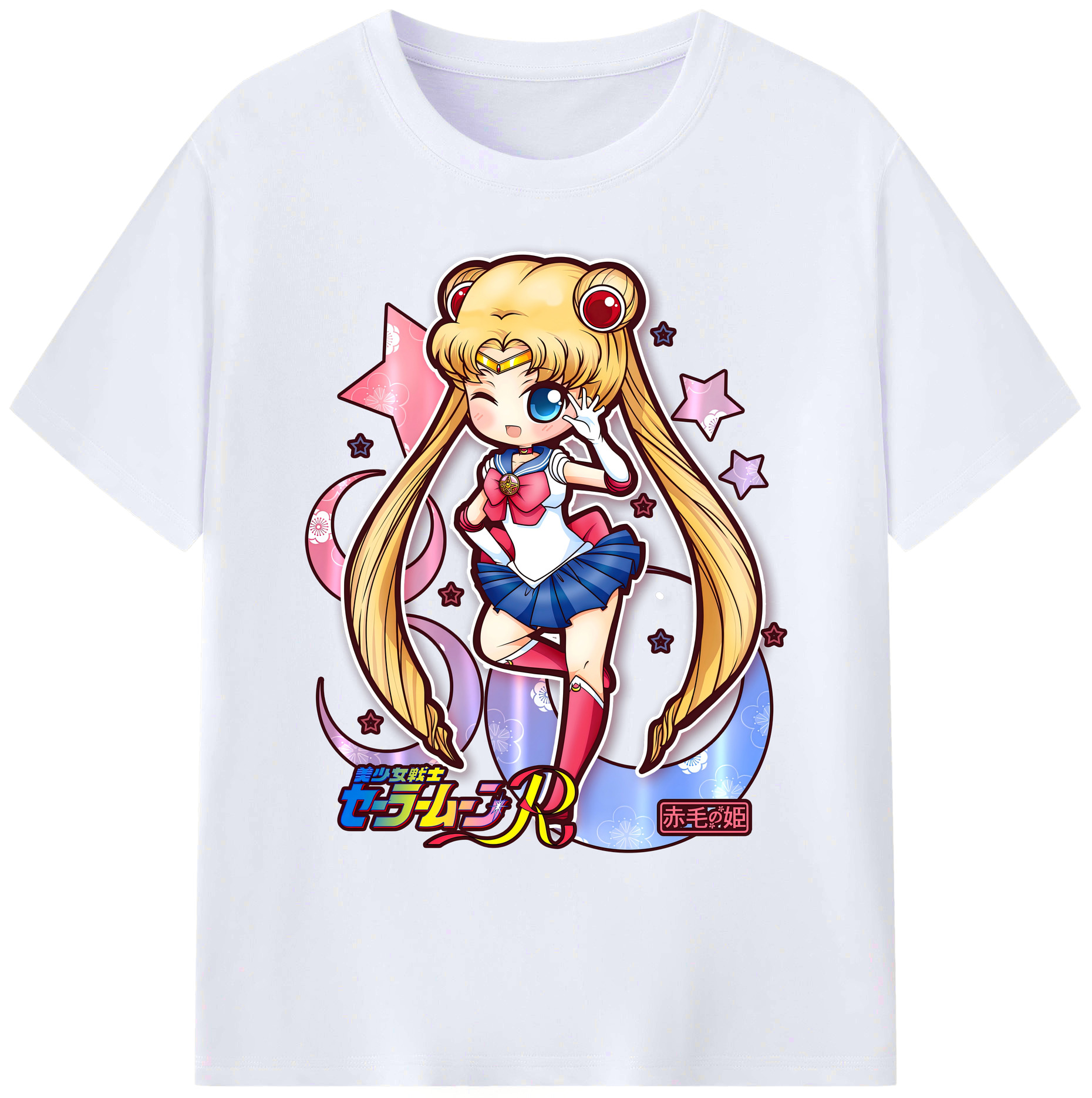（画像用） 美少女戦士セーラームーン 月野 うさぎ つきの うさぎ Sailor Moon Tsukino Usagi 綿100％ メンズ半袖Tシャツ｜肌触りやわらか＆通気性