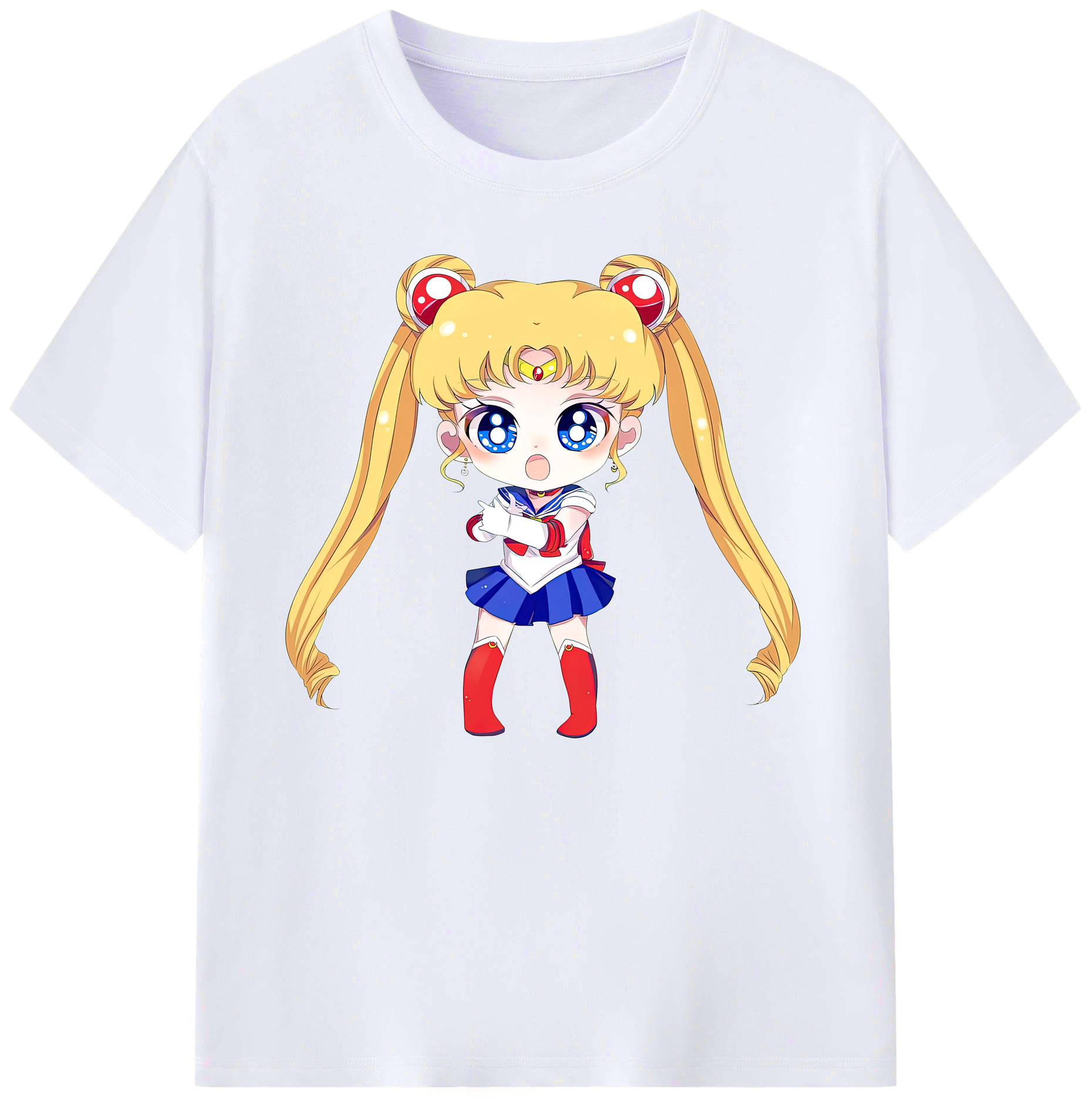 （画像用） 美少女戦士セーラームーン 月野 うさぎ つきの うさぎ Sailor Moon Tsukino Usagi 綿100％ メンズ半袖Tシャツ｜肌触りやわらか＆通気性