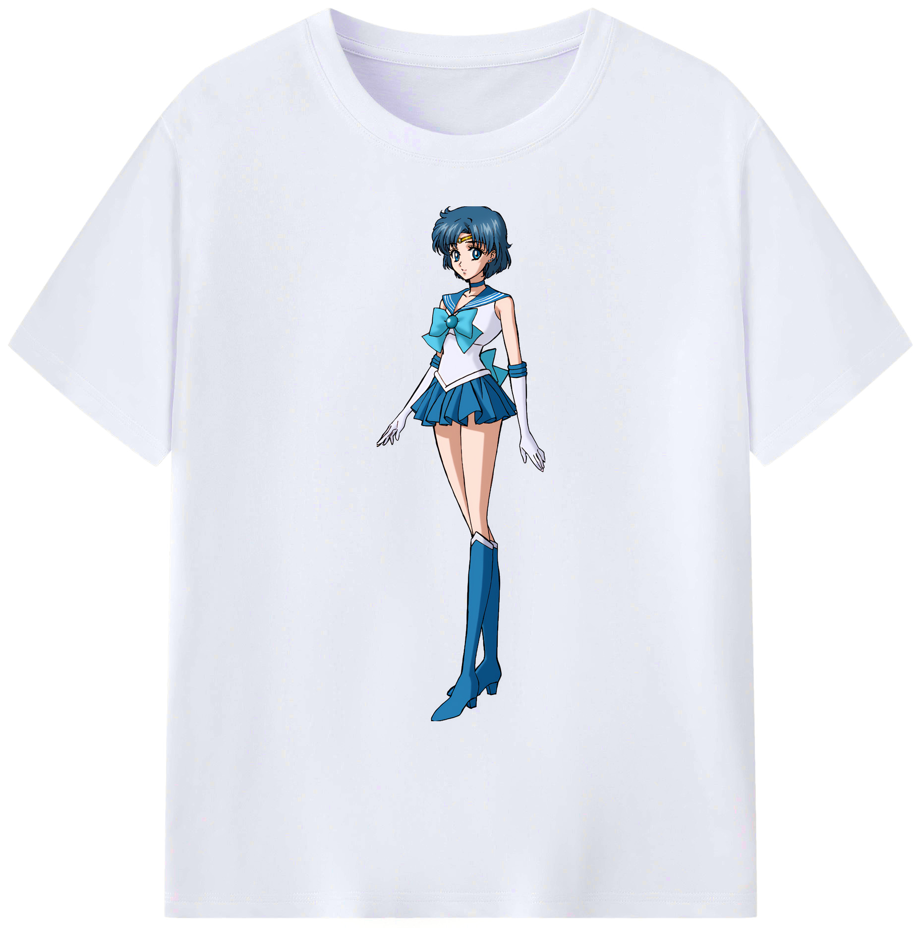 （画像用） 美少女戦士セーラームーン 水野 亜美 みずの あみ Sailor Moon Mizuno Ami 綿100％ メンズ半袖Tシャツ｜肌触りやわらか＆通気性