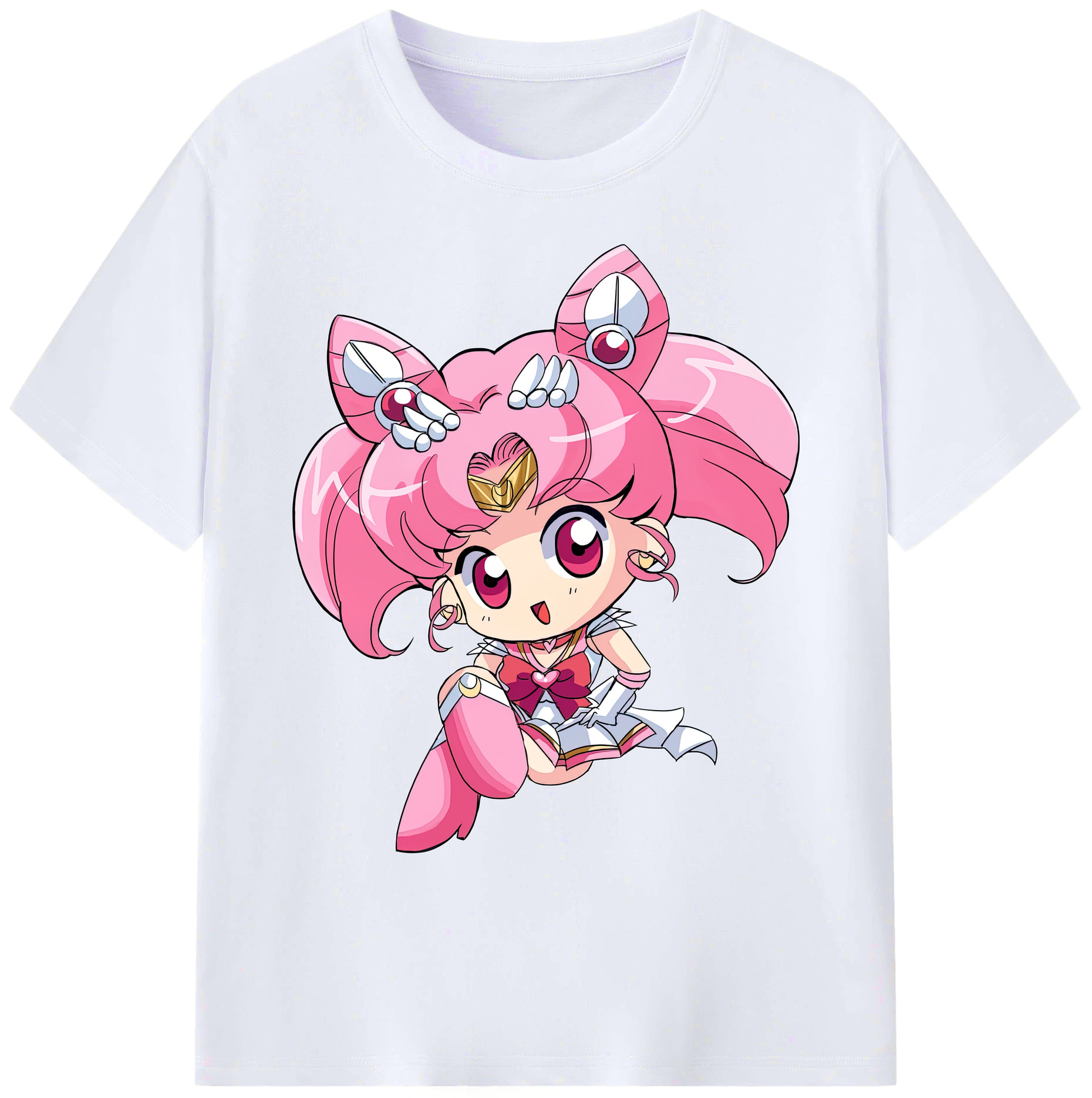 （画像用） 美少女戦士セーラームーン ちびうさ Sailor Moon Chibiusa Tsukino Usagi Small Lady Serenity 綿100％ メンズ半袖Tシャツ｜肌触りやわらか＆通気性