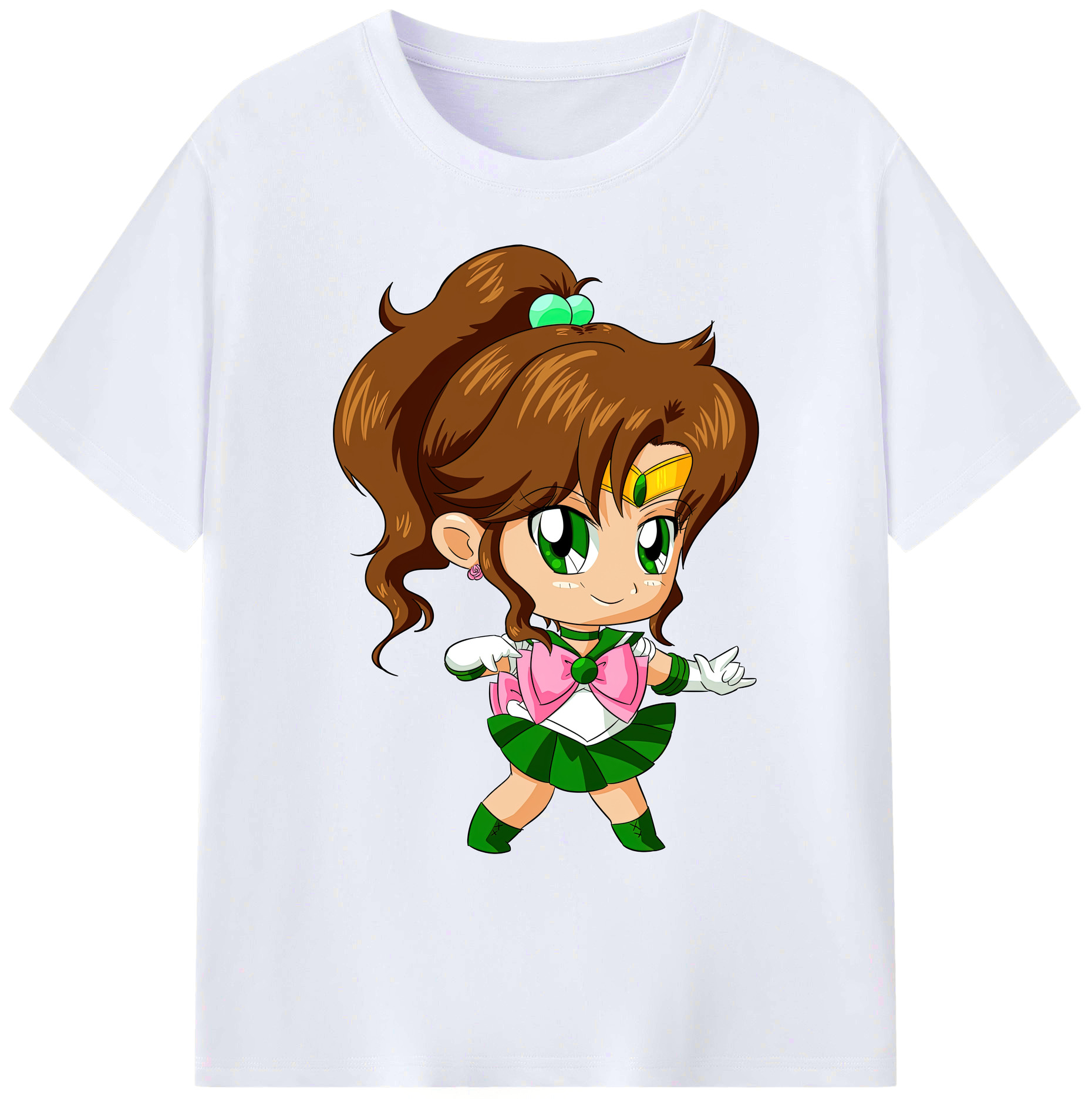 （画像用） 美少女戦士セーラームーン 木野 まこと きの まこと Sailor Moon Kino Makoto （セーラージュピター；Sailor Jupiter） 綿100％ メンズ半袖Tシャツ｜肌触りやわらか＆通気性