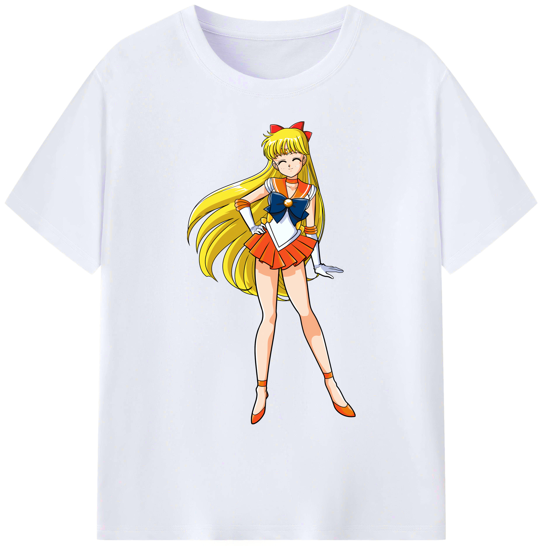 （画像用） 美少女戦士セーラームーン 愛野 美奈子 あいの みなこ Sailor Moon Aino Minako 綿100％ メンズ半袖Tシャツ｜肌触りやわらか＆通気性