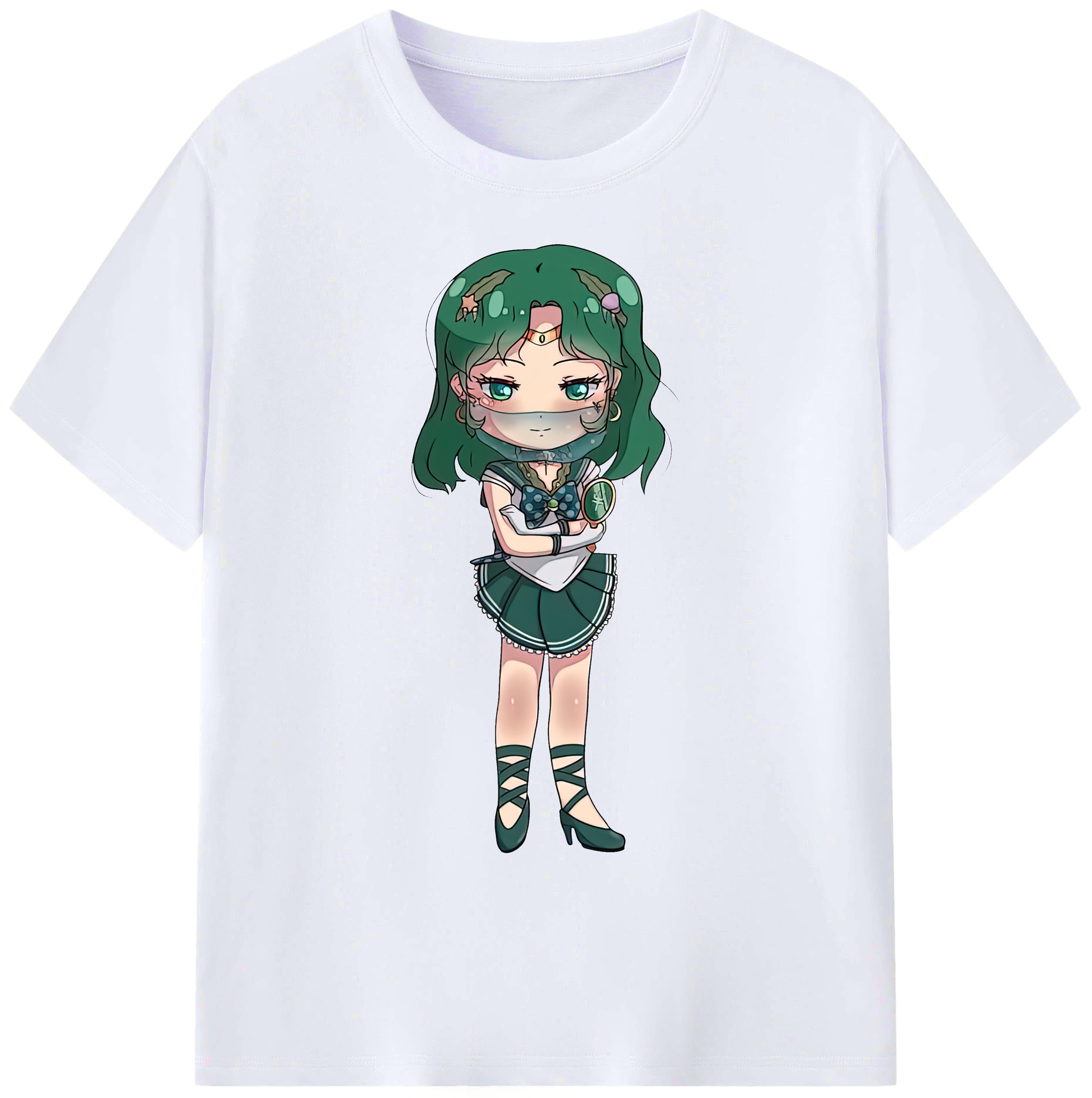 （画像用） 美少女戦士セーラームーン 海王 みちる（かいおう みちる） Sailor Moon Kaiou Michiru 綿100％ メンズ半袖Tシャツ｜肌触りやわらか＆通気性
