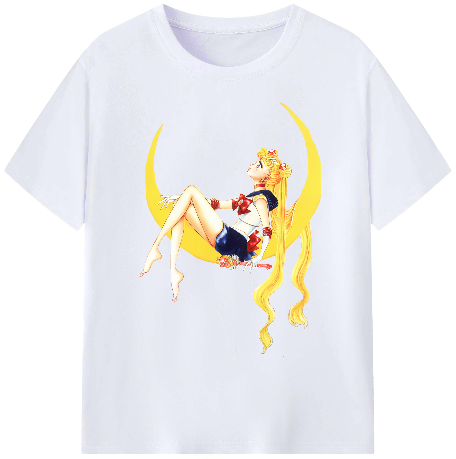 （画像用） 美少女戦士セーラームーン 月野 うさぎ つきの うさぎ Sailor Moon Tsukino Usagi 綿100％ メンズ半袖Tシャツ｜肌触りやわらか＆通気性