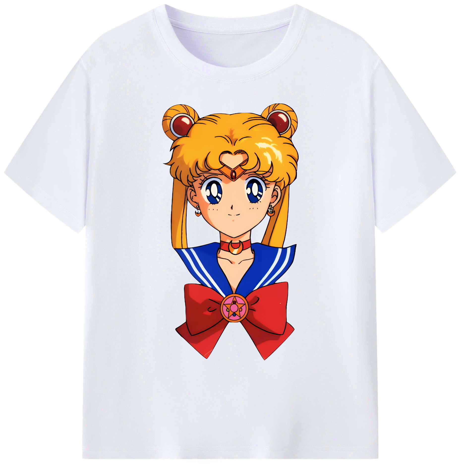 （画像用） 美少女戦士セーラームーン 月野 うさぎ つきの うさぎ Sailor Moon Tsukino Usagi 綿100％ メンズ半袖Tシャツ｜肌触りやわらか＆通気性